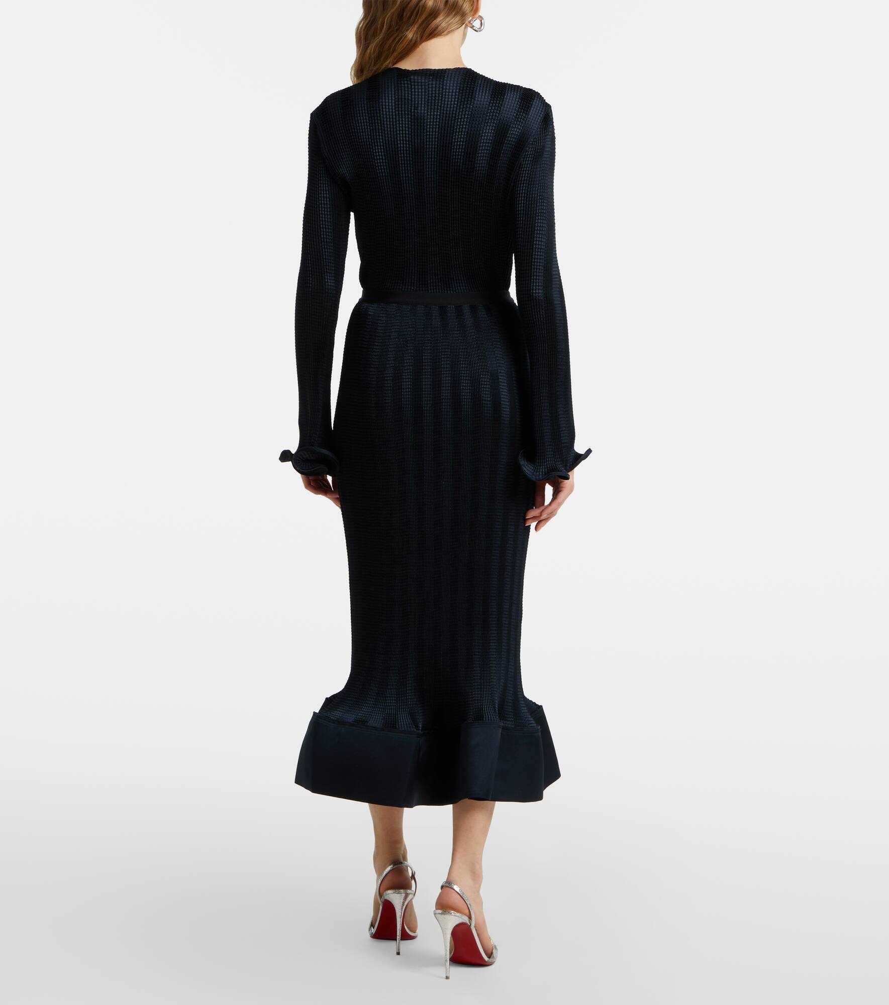 Hollis ruffled knitted midi skirt - 3