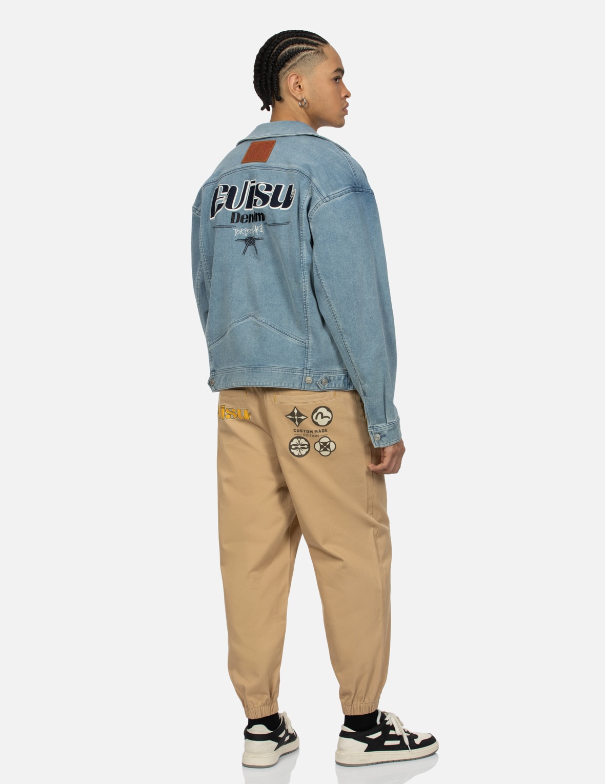 LOGO APPLIQUÉ FASHION FIT DENIM BIKER JACKET - 3