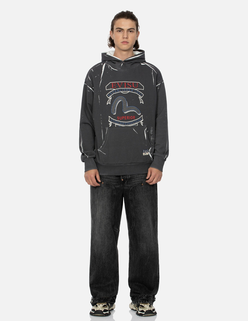 EVISU DISTRESSED EDGES INSERTED DAICOCK BAGGY JEANS outlook