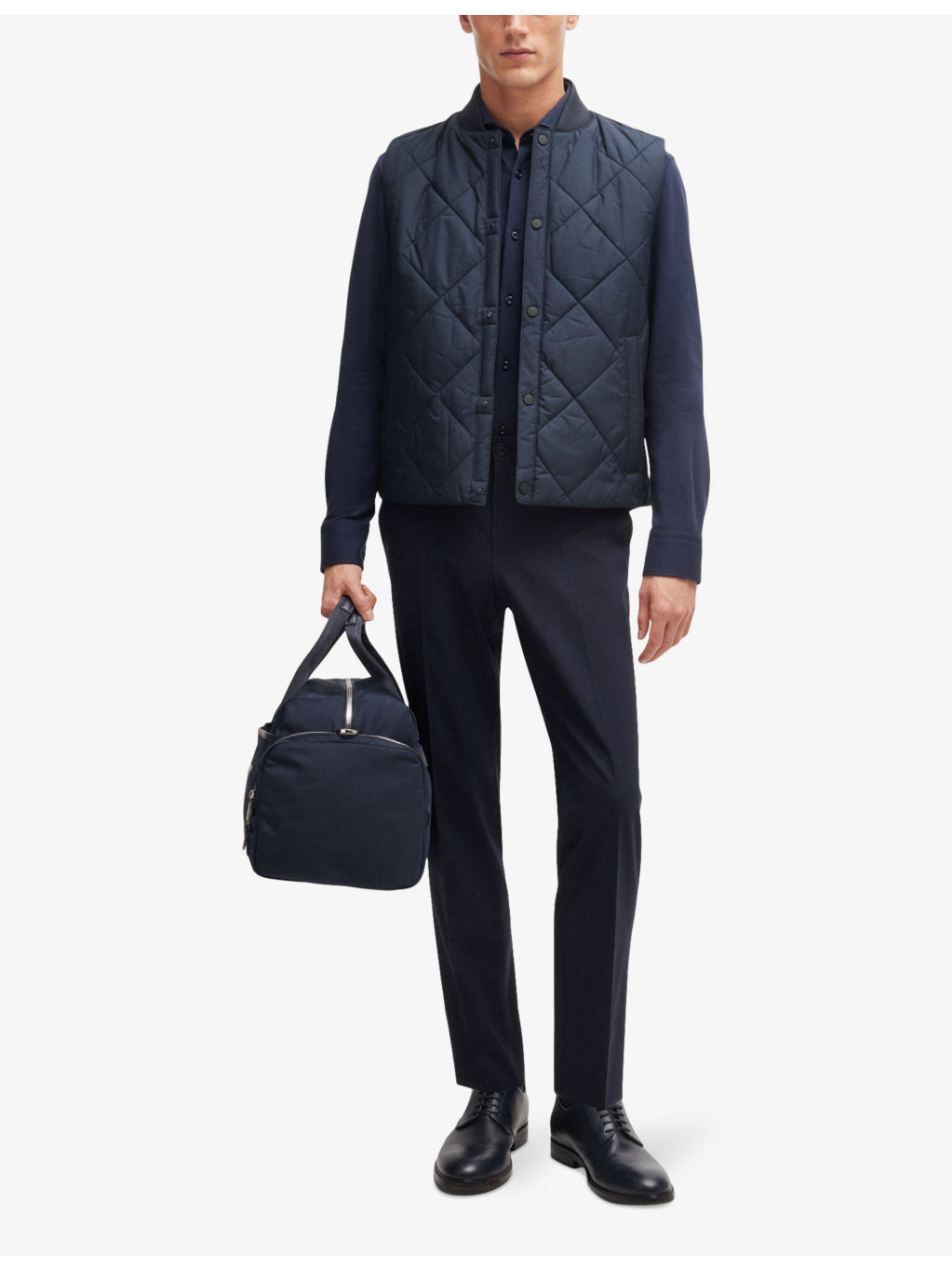 Diamond-quilt regular-fit recycled-polyester gilet - 2