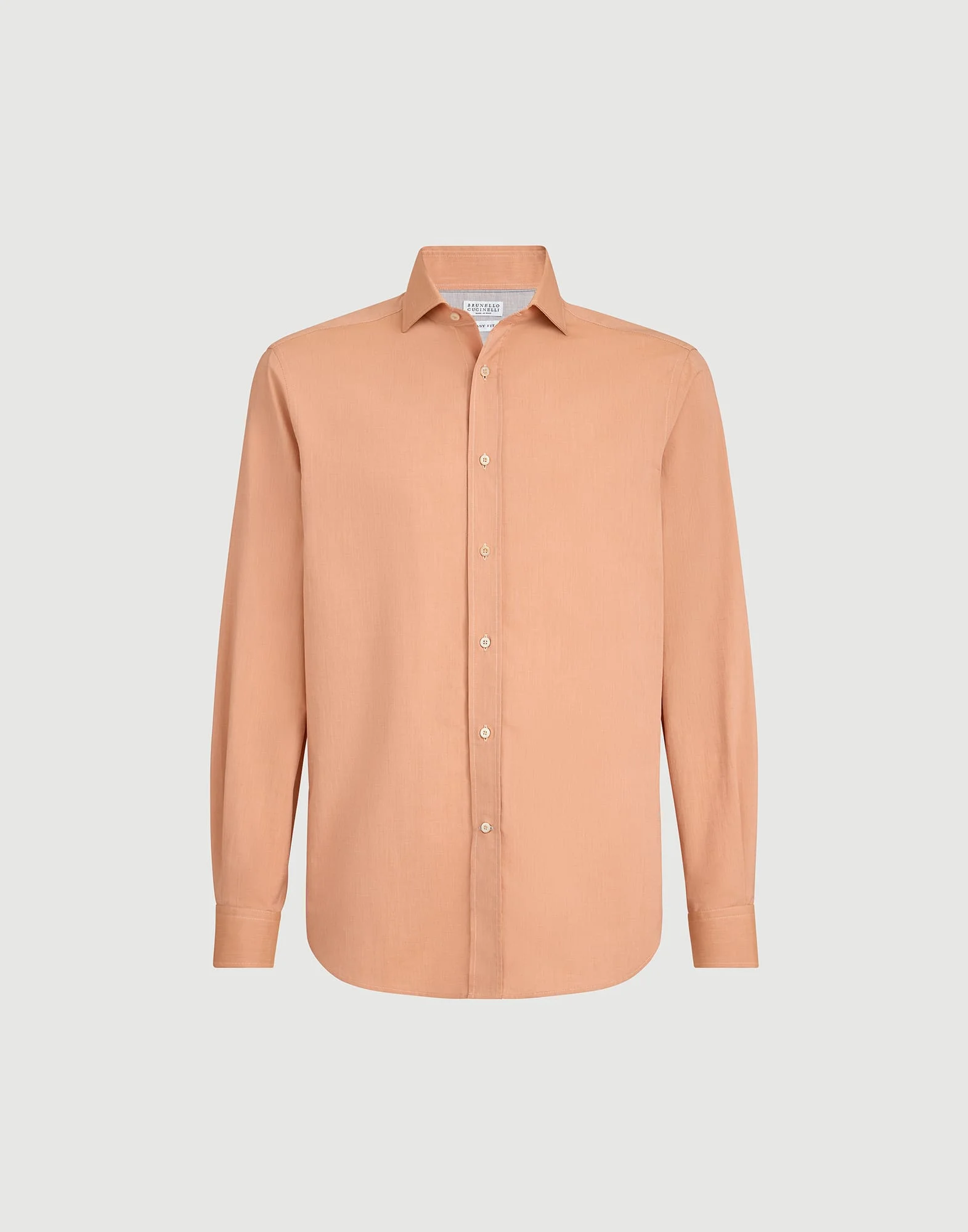 Poplin easy fit shirt with spread collar - 1