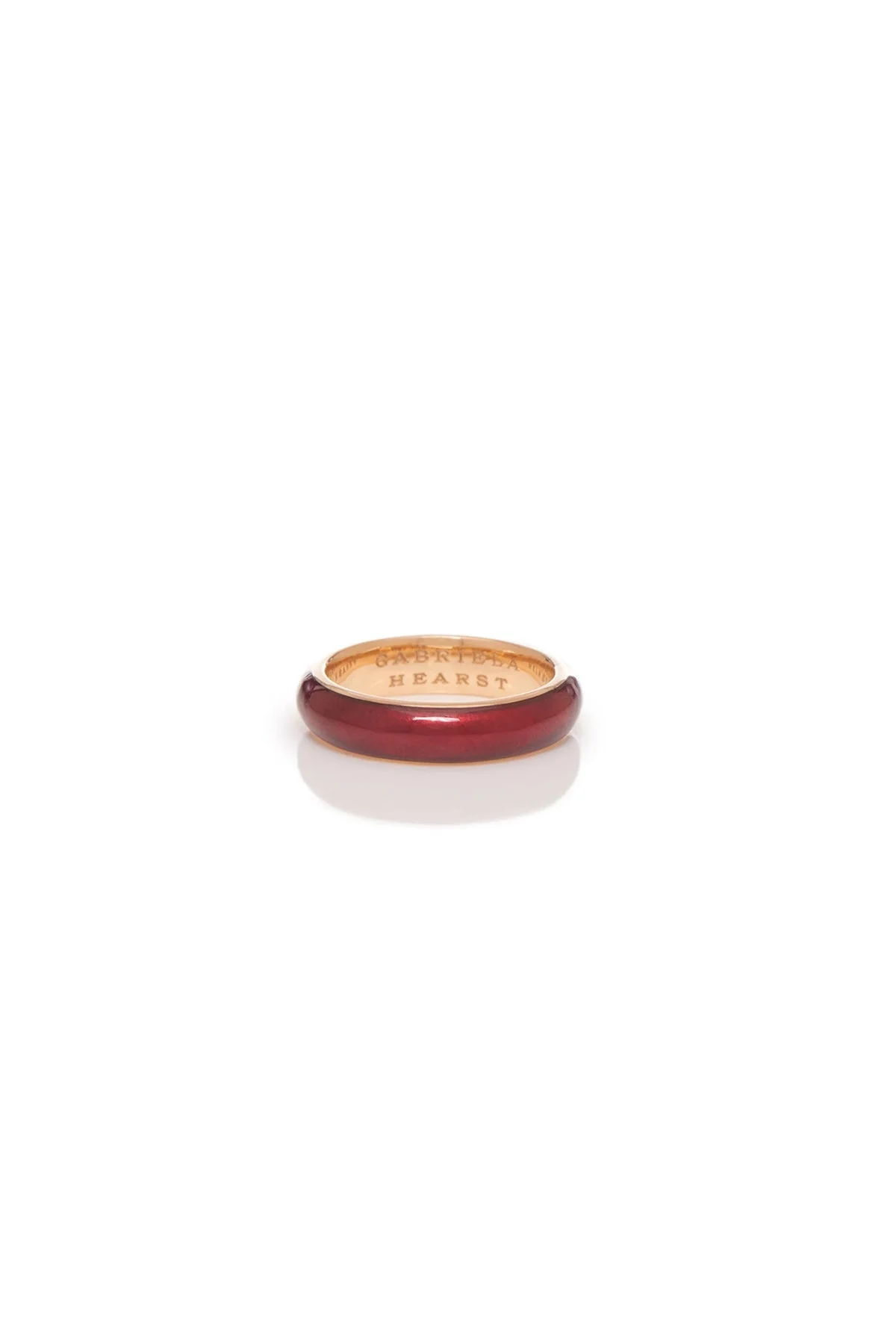 Vitreous Red Enamel & 18K Gold Ring - 1