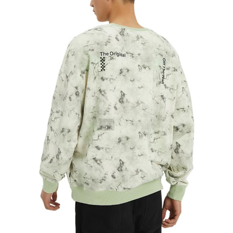 Vans Tie Dye Loose Round Neck Pullover Couple Style Green VN0A5H8UYAN - 4