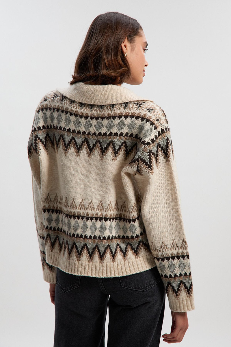 Fairisle Pattern V Neck Knit Jumper 5
