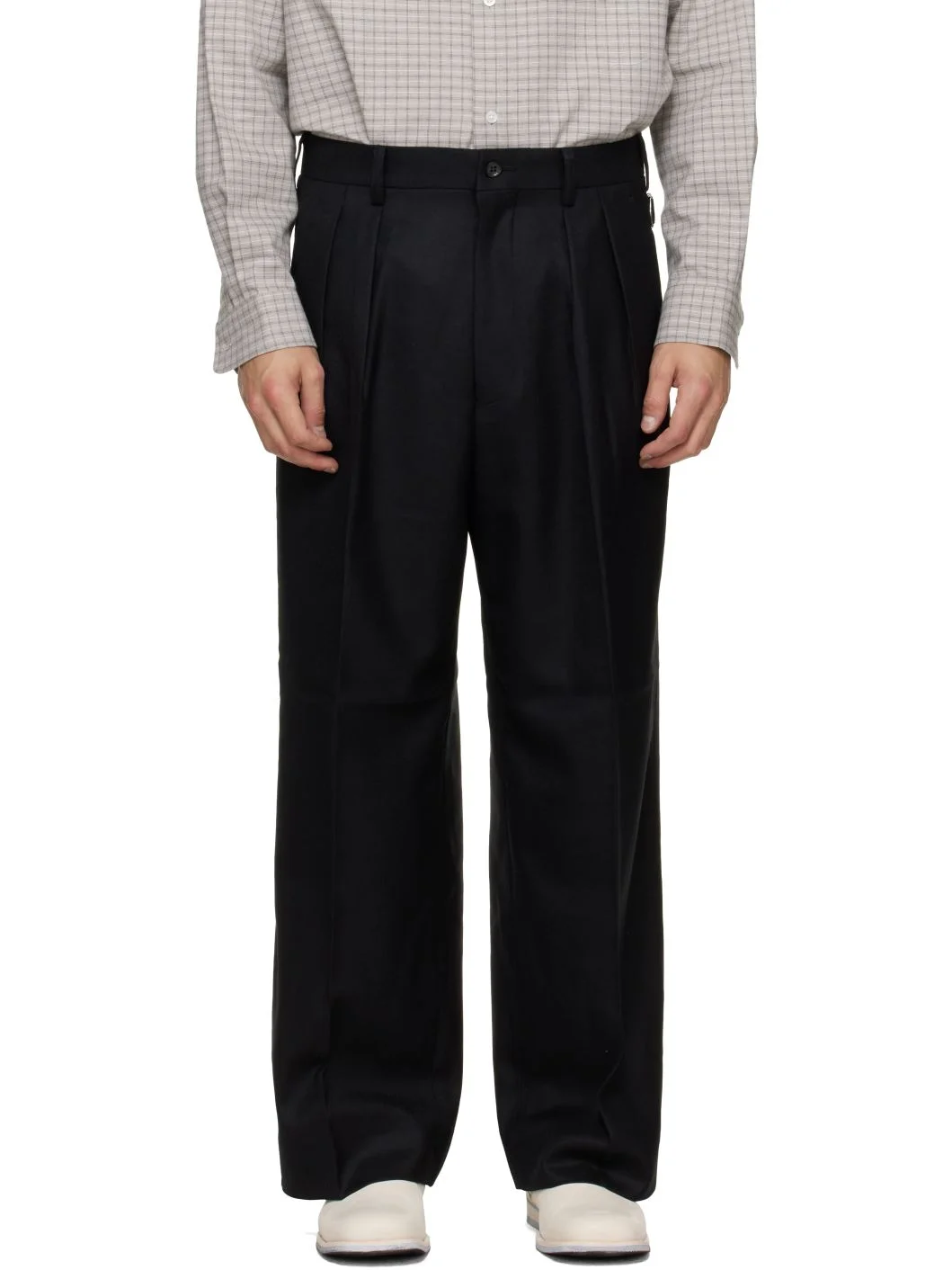 Black Wool Serge Trousers - 1