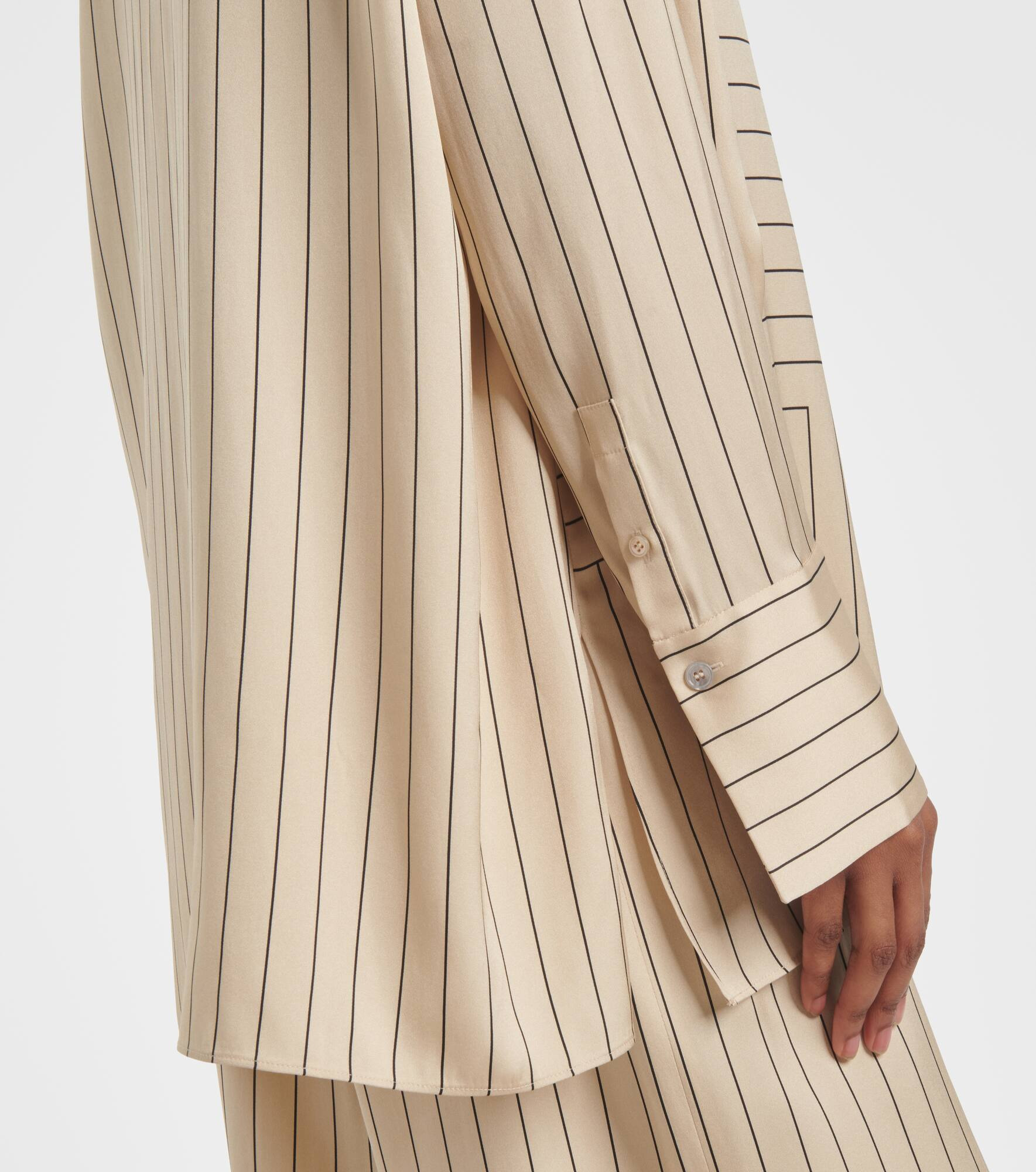Athena striped silk-blend shirt - 5