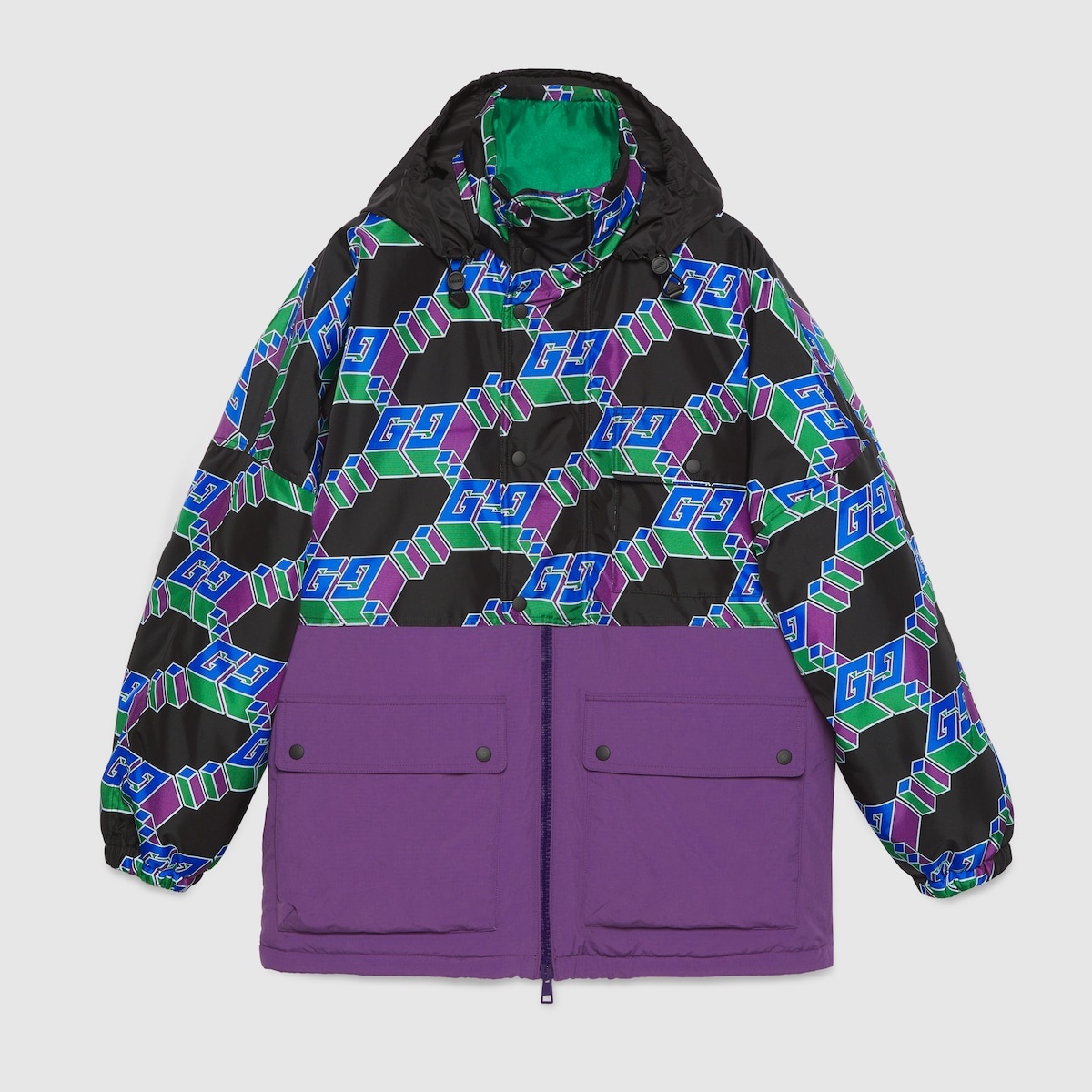 Square GG nylon canvas coat - 8