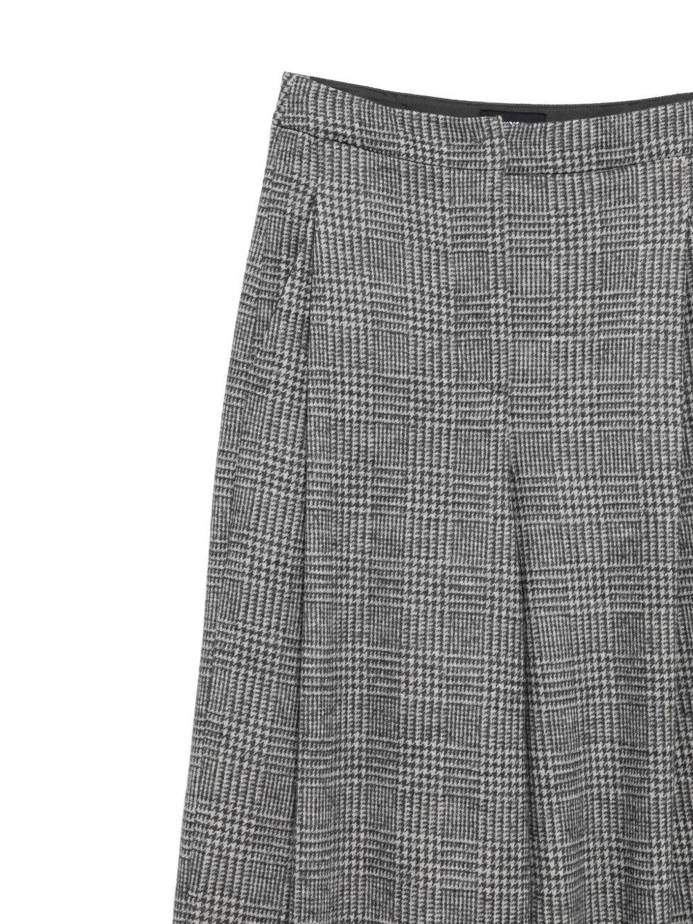 pleated check-pattern trousers - 3