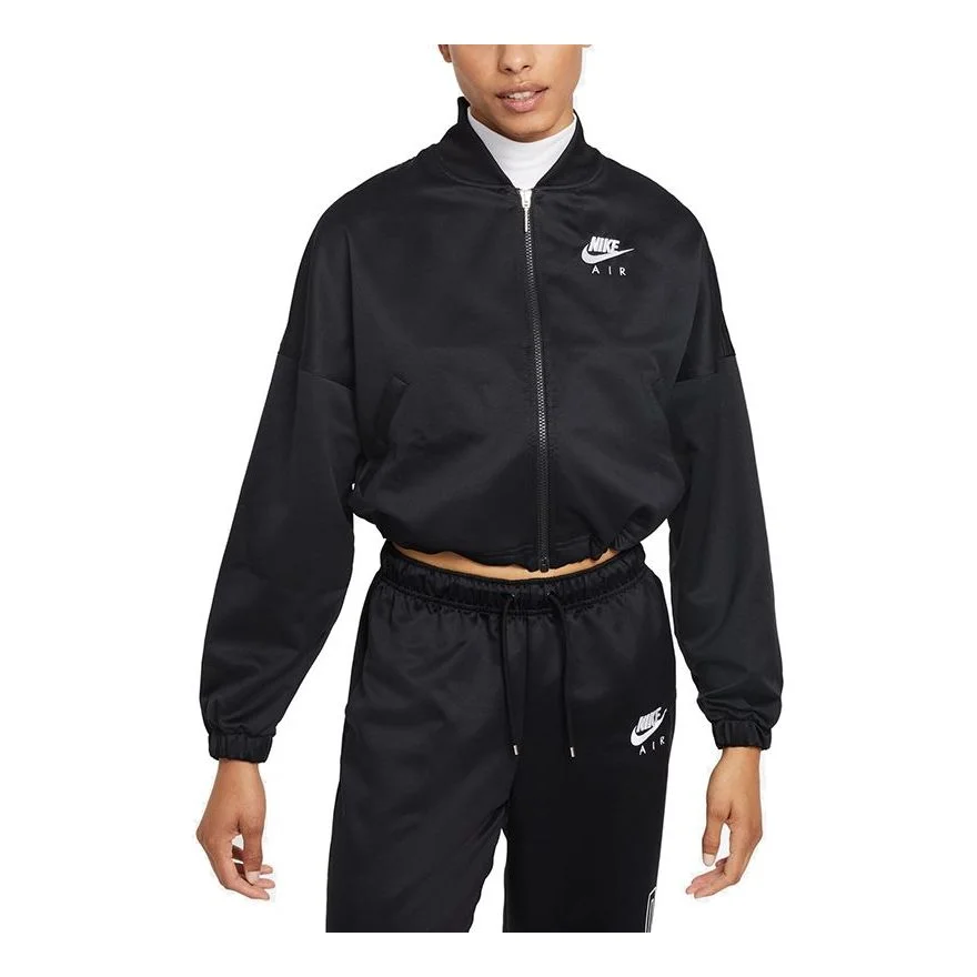 (WMNS) Nike Air Classic Logo Casual Baseball Jacket Black DD5422-010 - 1