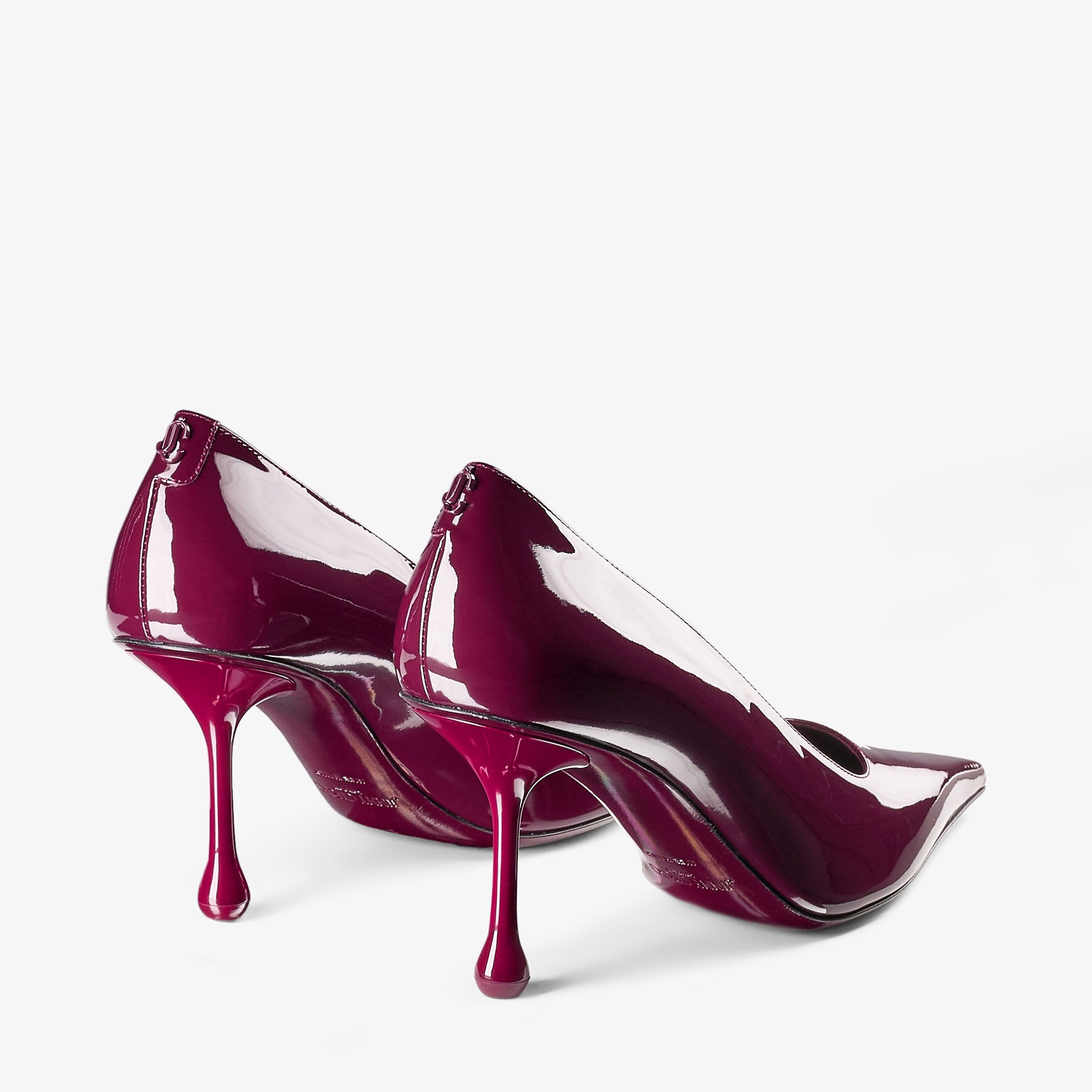 JIMMY CHOO Ixia 80 Garnet Patent Leather Pumps | REVERSIBLE