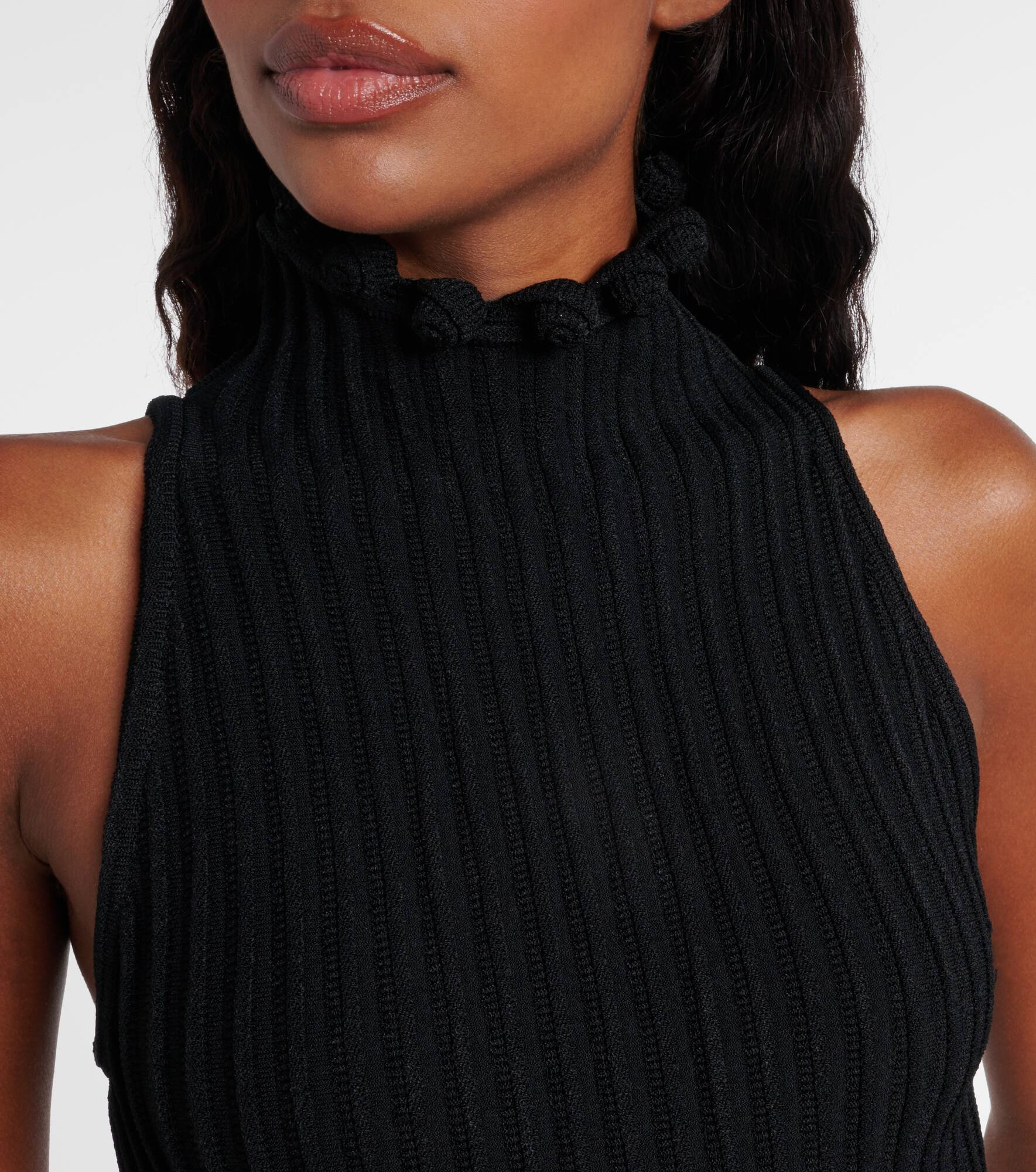 Ribbed-knit turtleneck midi dress - 4