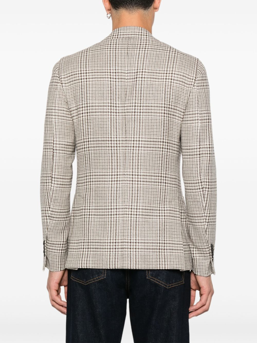 checked wool jacket - 4