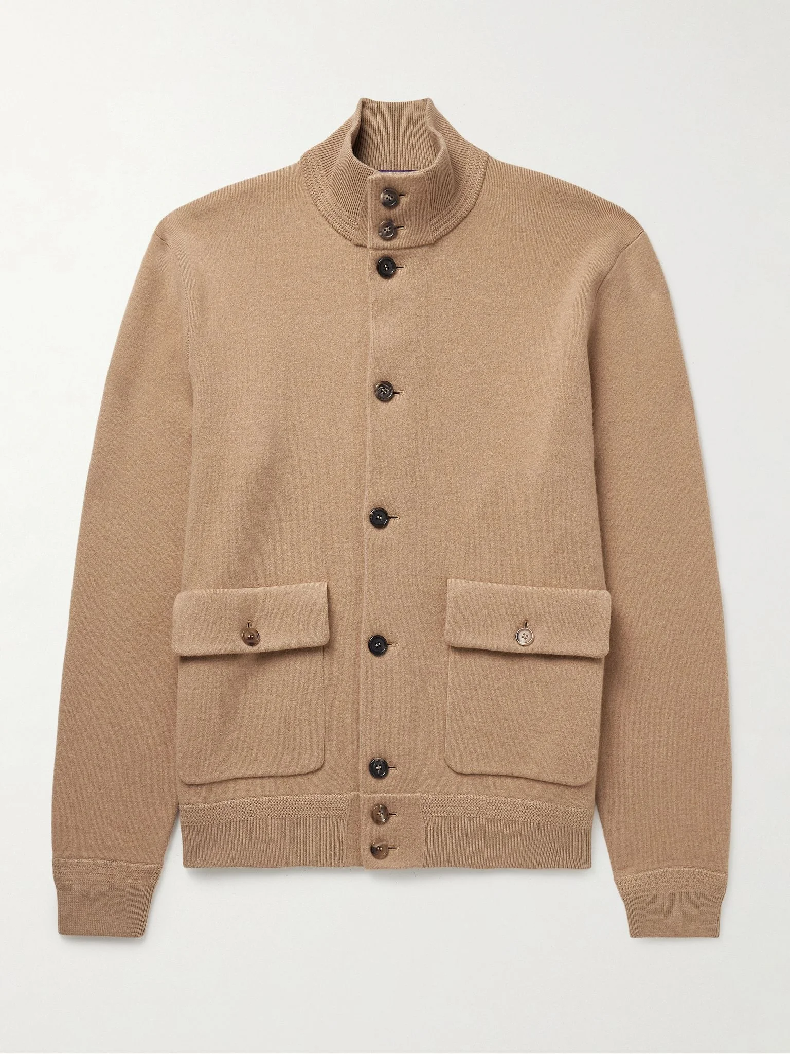 Boiled Wool and Cashmere-Blend Cardigan Brown - 1