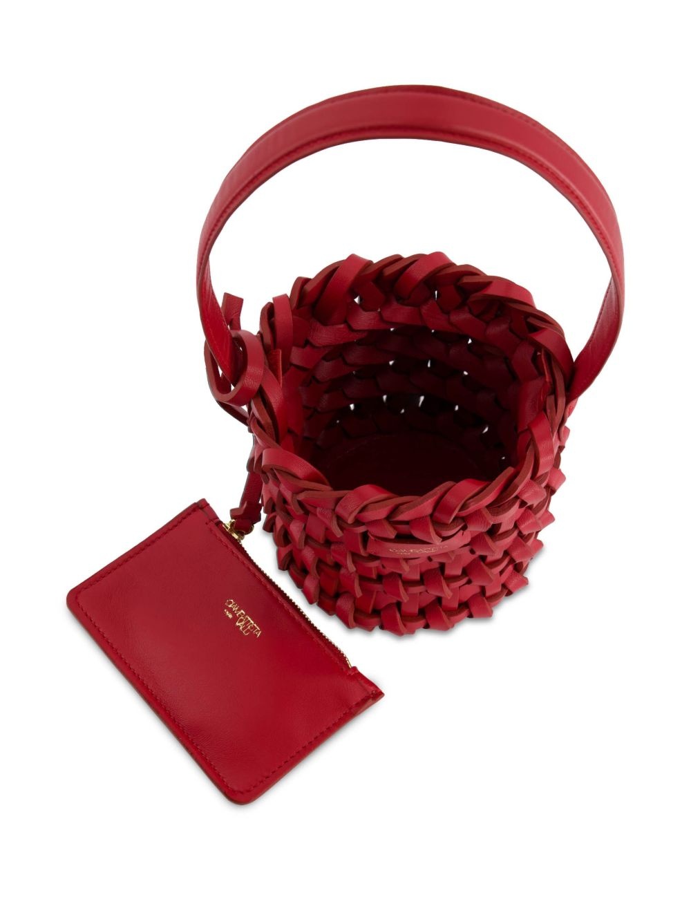 woven lambskin bucket bag - 5