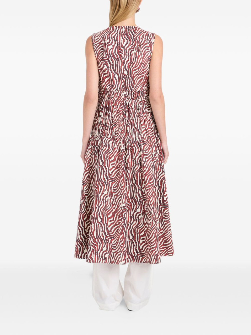 zebra-print smocked midi dress 4