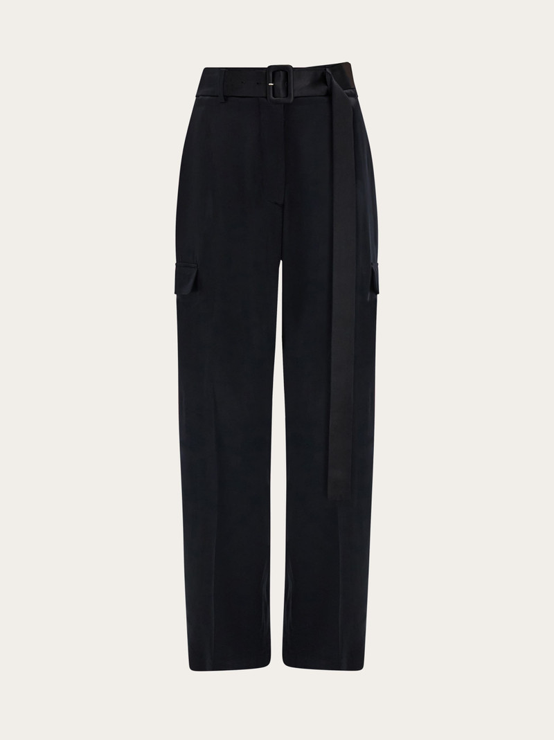 Satin cargo trouser 1