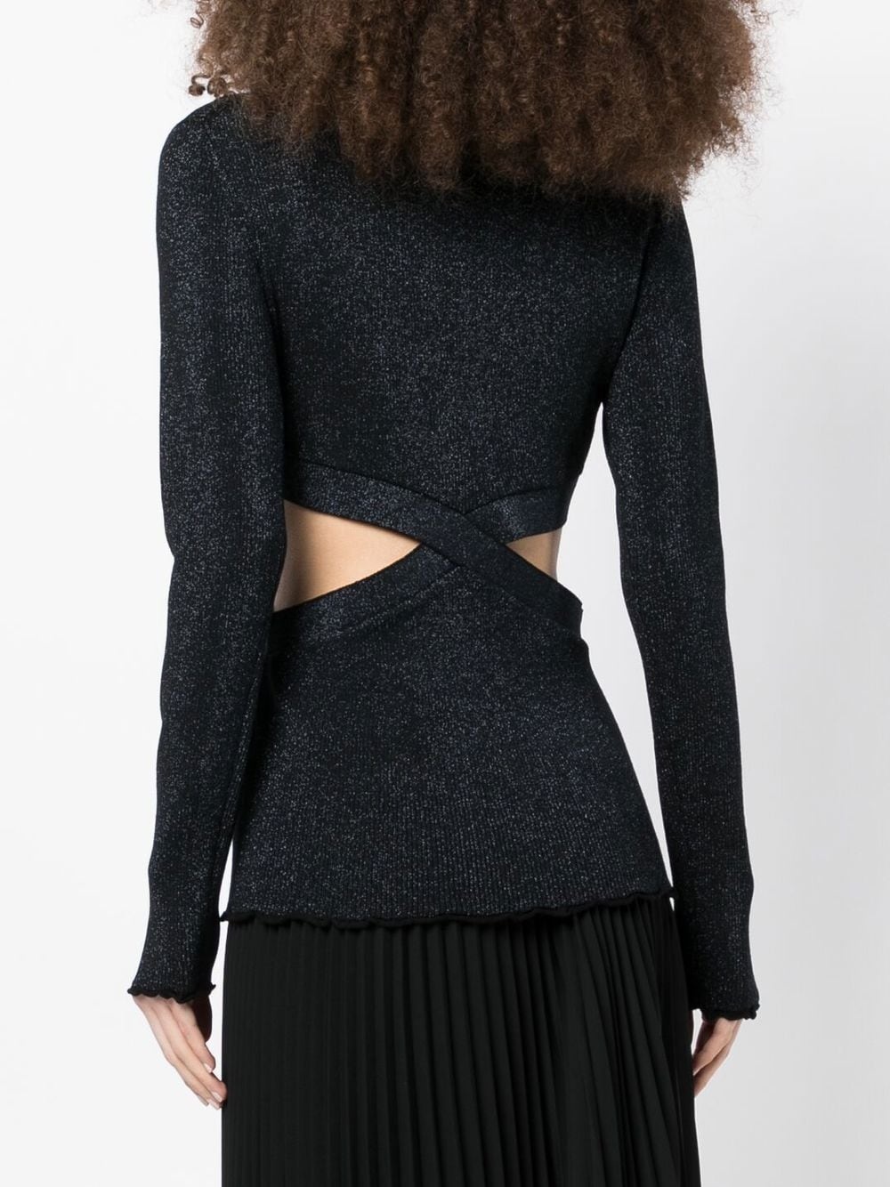 lurex cut-out knitted top - 4