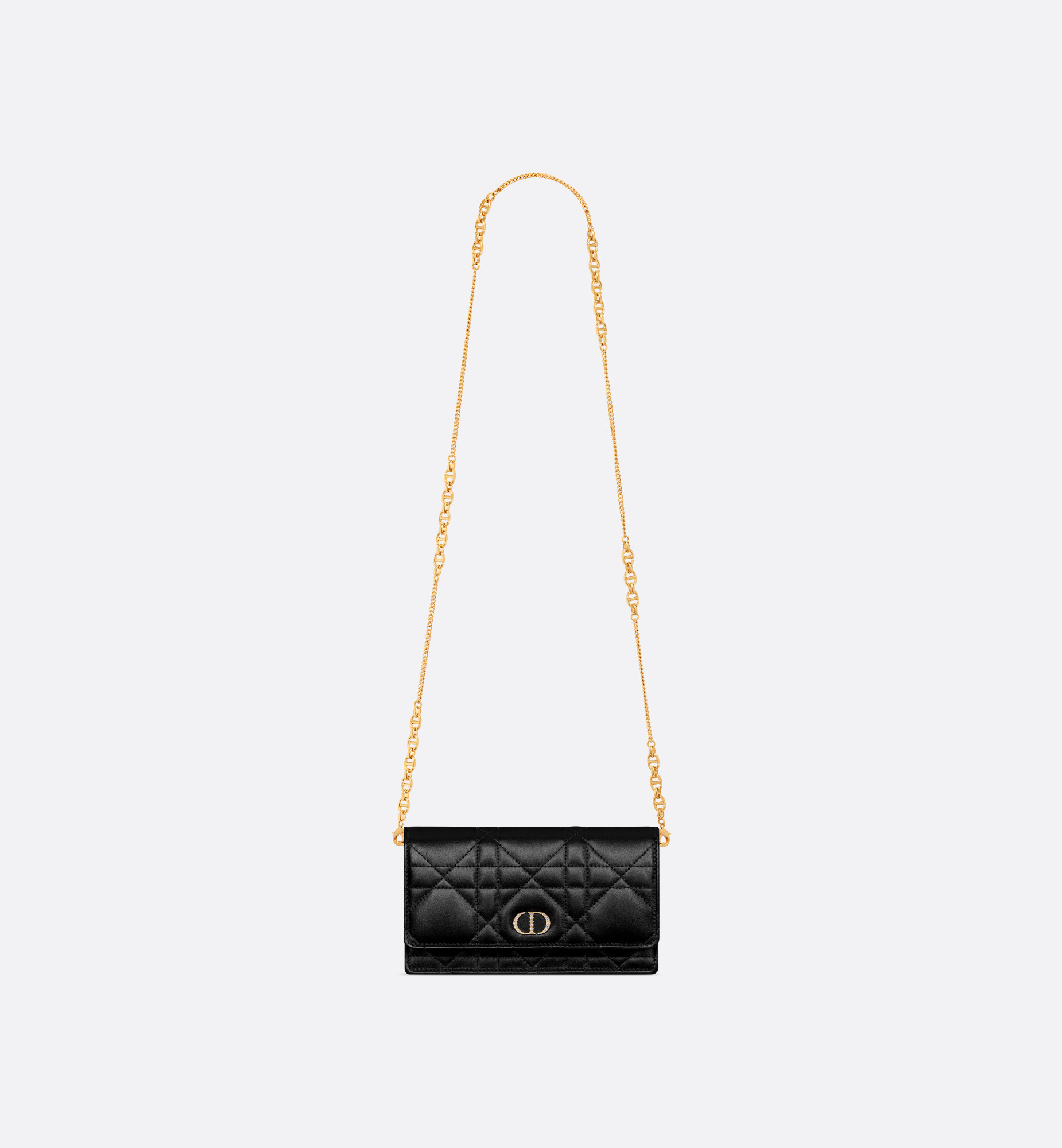 Dior Caro Pouch with Chain and Crystals - 4