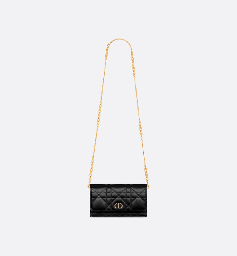 Dior Caro Pouch with Chain and Crystals 4