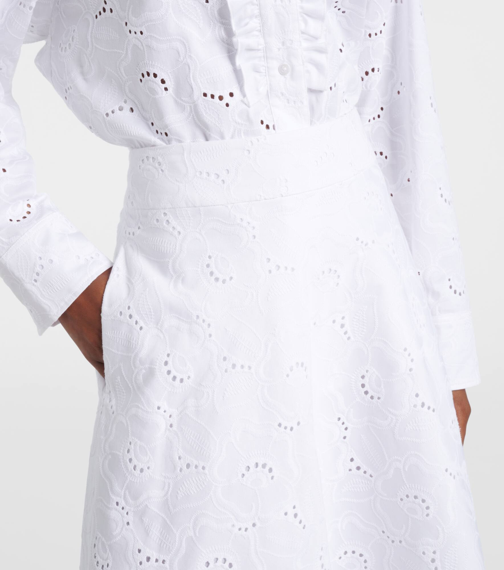 Summer Blossom broderie anglaise midi skirt - 4