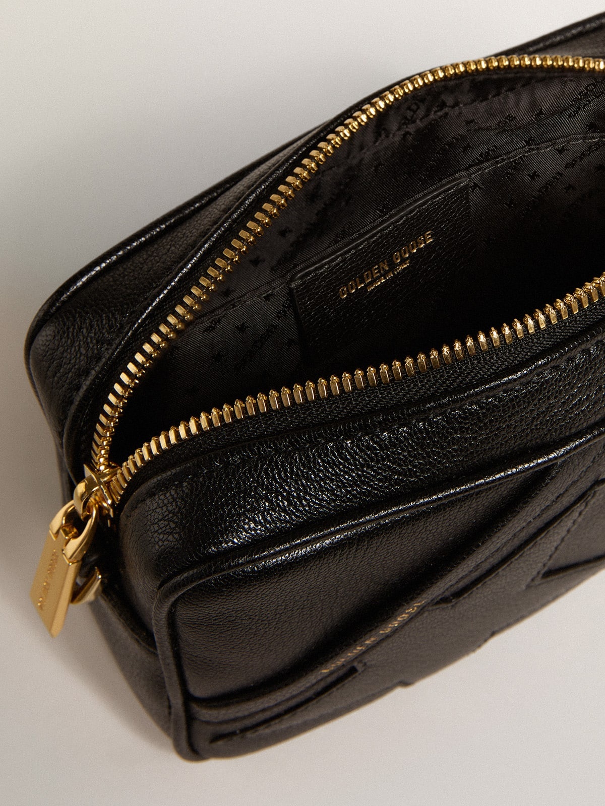 Mini Star Bag in black leather with tone-on-tone star - 6