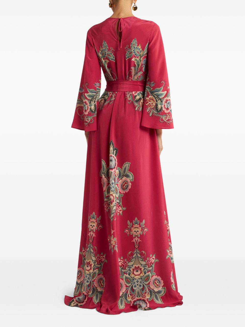 paisley-print belted maxi dress - 3