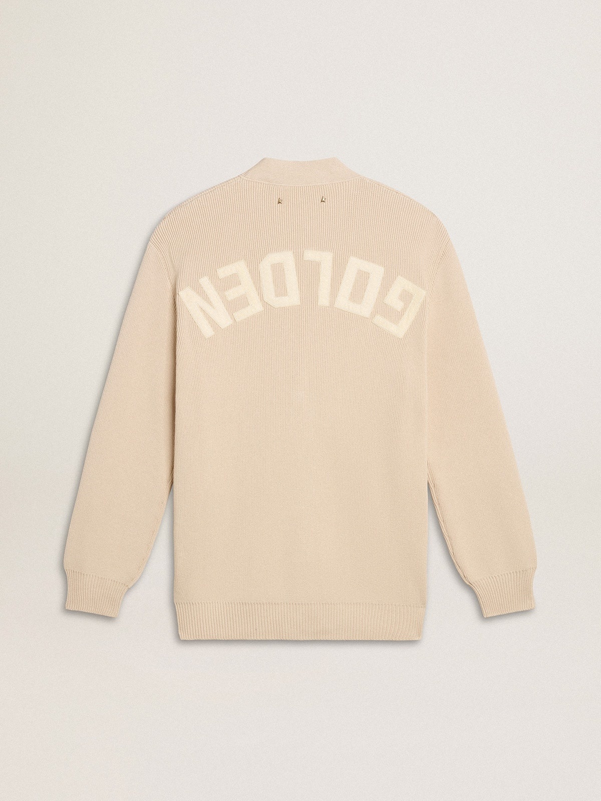 Women’s beige cardigan with 'Golden' lettering on the back - 6