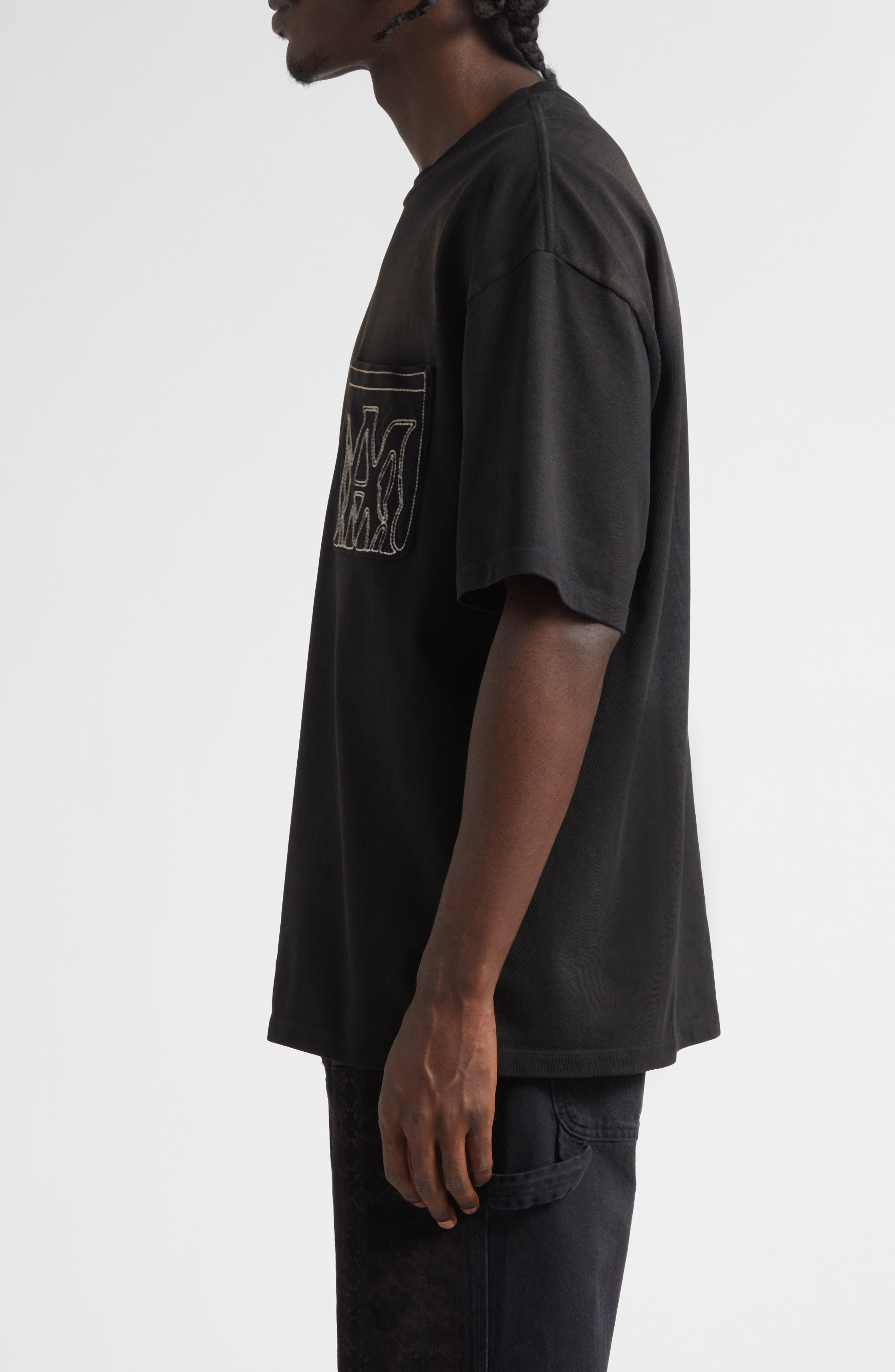 AMIRI MA Outline Oversize Pocket T-Shirt in Black at Nordstrom - 4