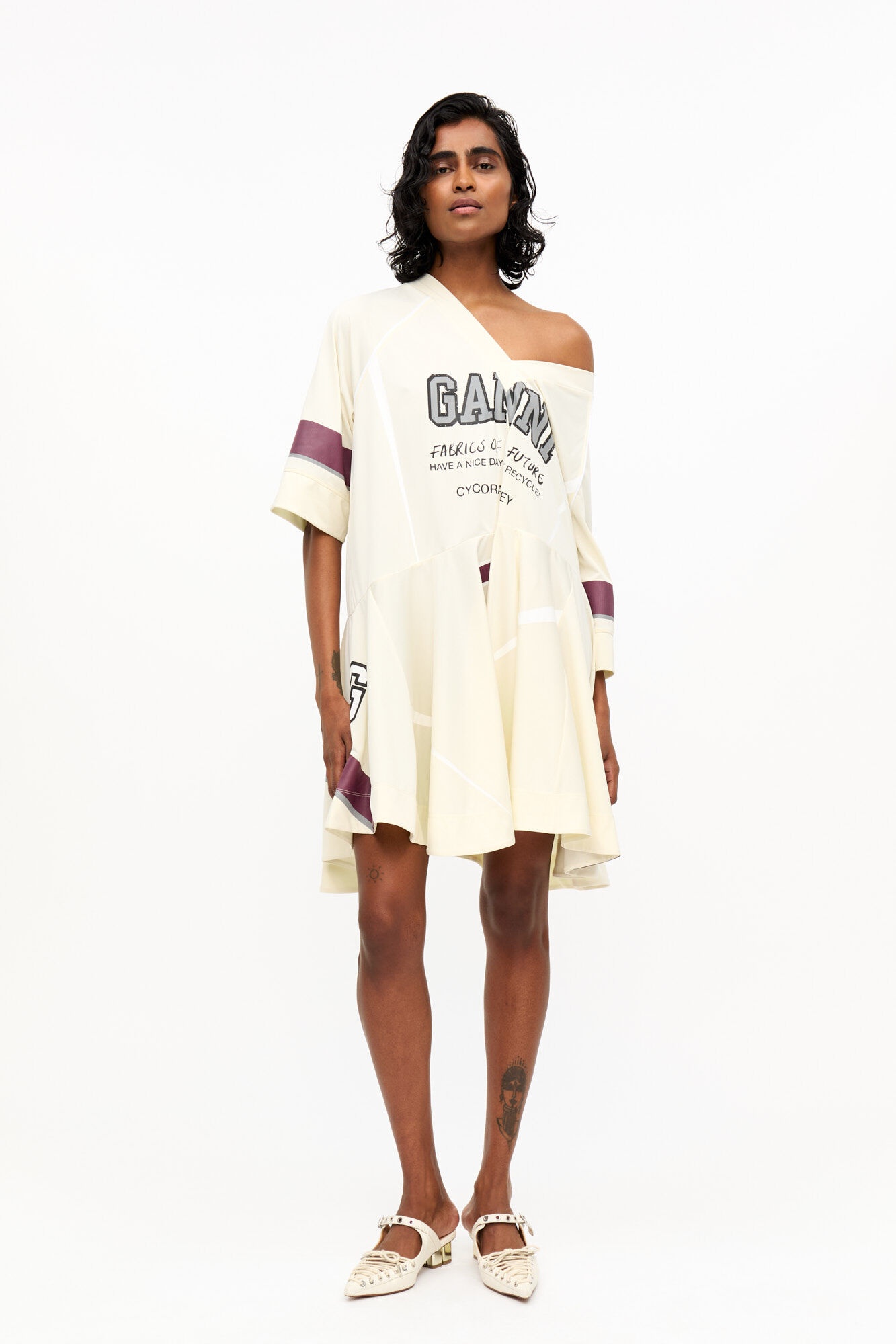 OFF-WHITE FUTURE MESH OVERSIZED MINI DRESS - 2