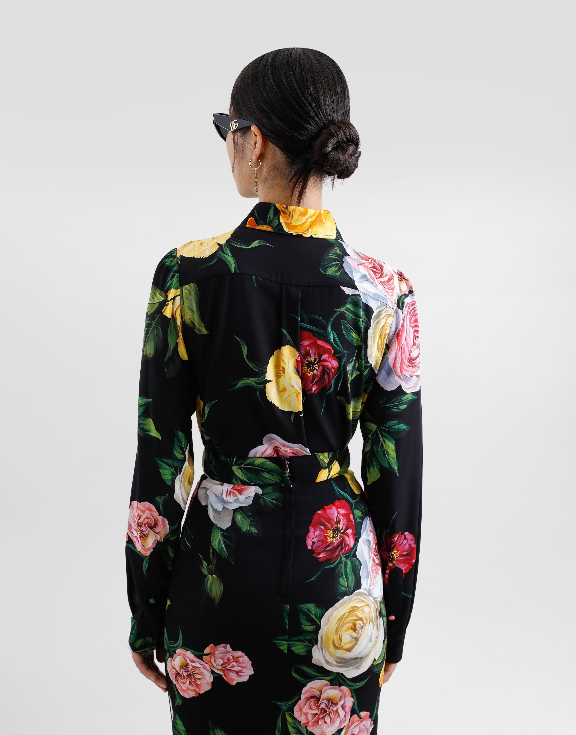 Peony and rose-print charmeuse shirt - 5