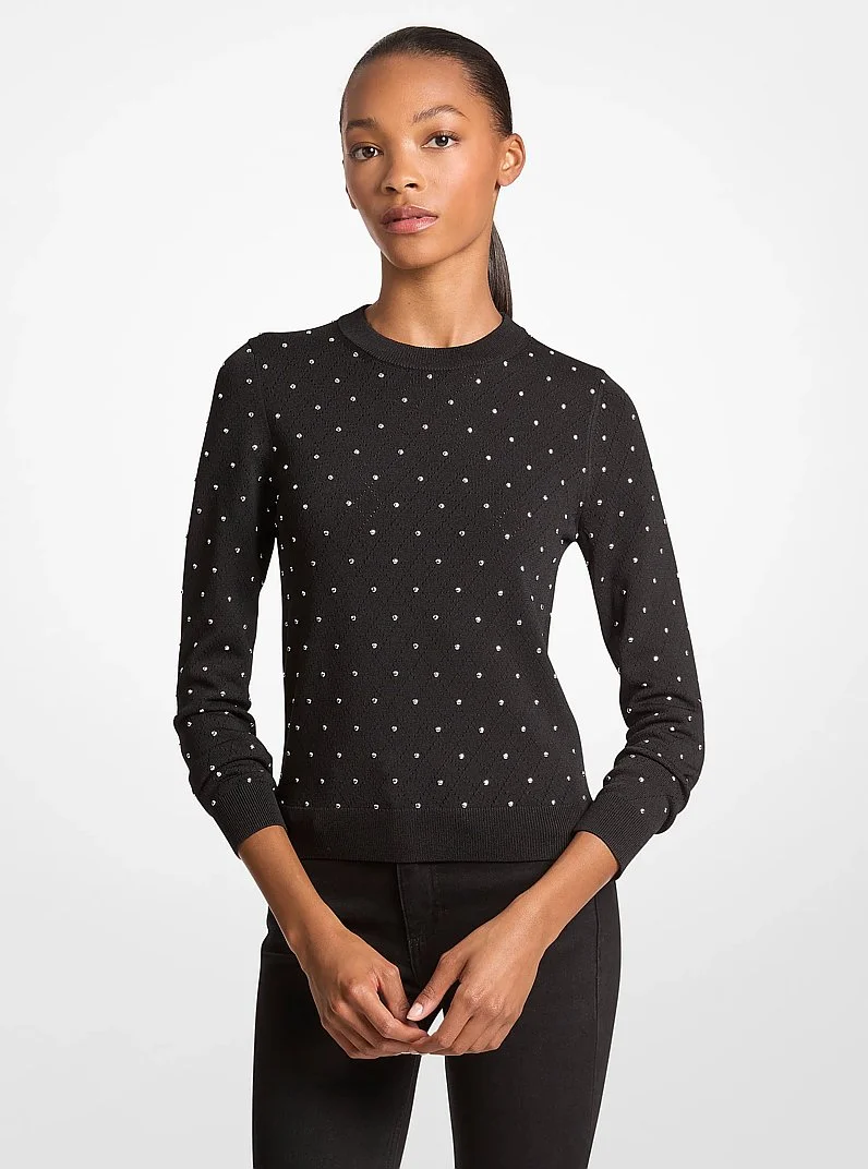 Studded Stretch Viscose Sweater - 1