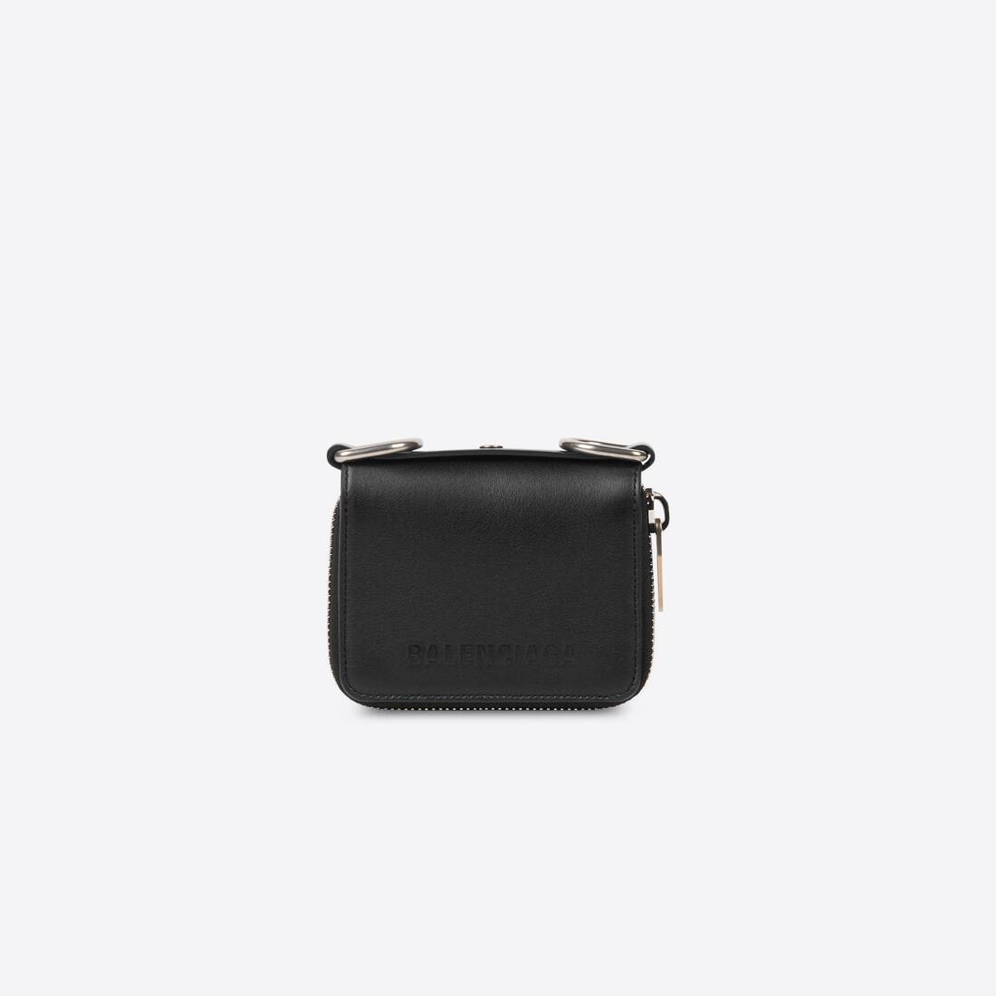 Men's Bondage Bifolded Compact Wallet With Chain in Black - 1