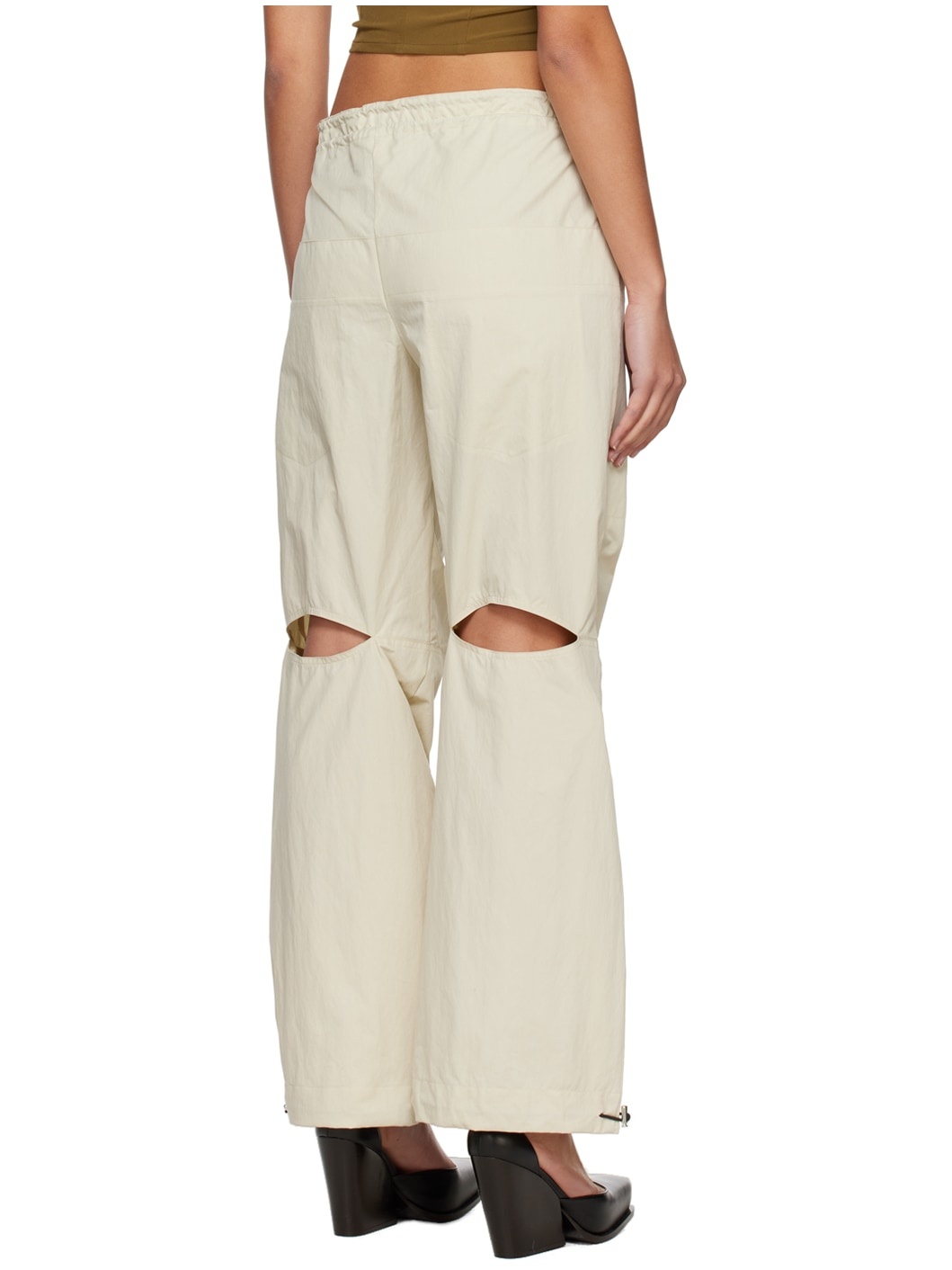 Beige Drawstring Lounge Pants - 3