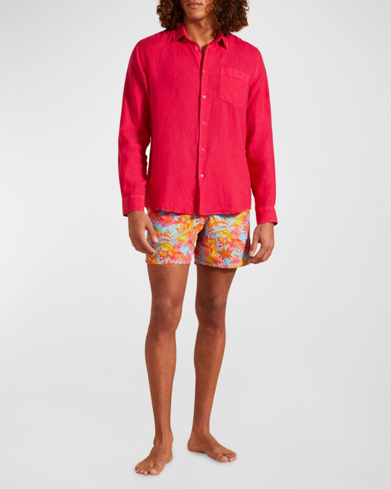 Vilebrequin Men's Caroubis Solid Linen Sport Shirt outlook