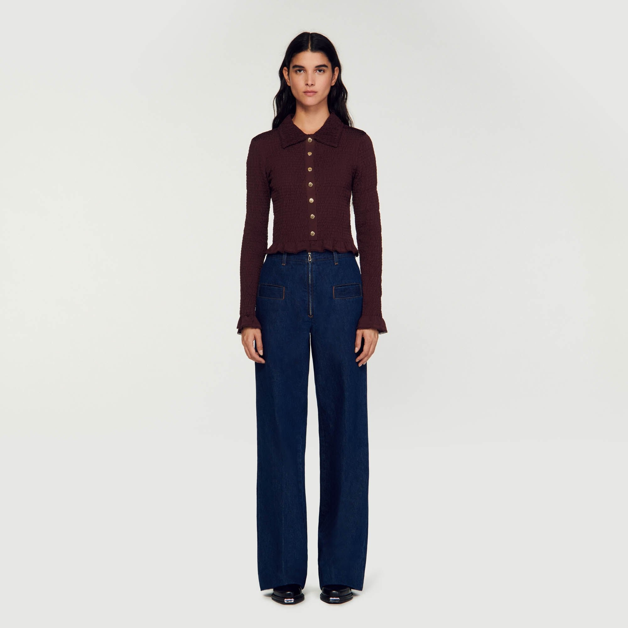 SMOCKED SHIRT TOP - 3