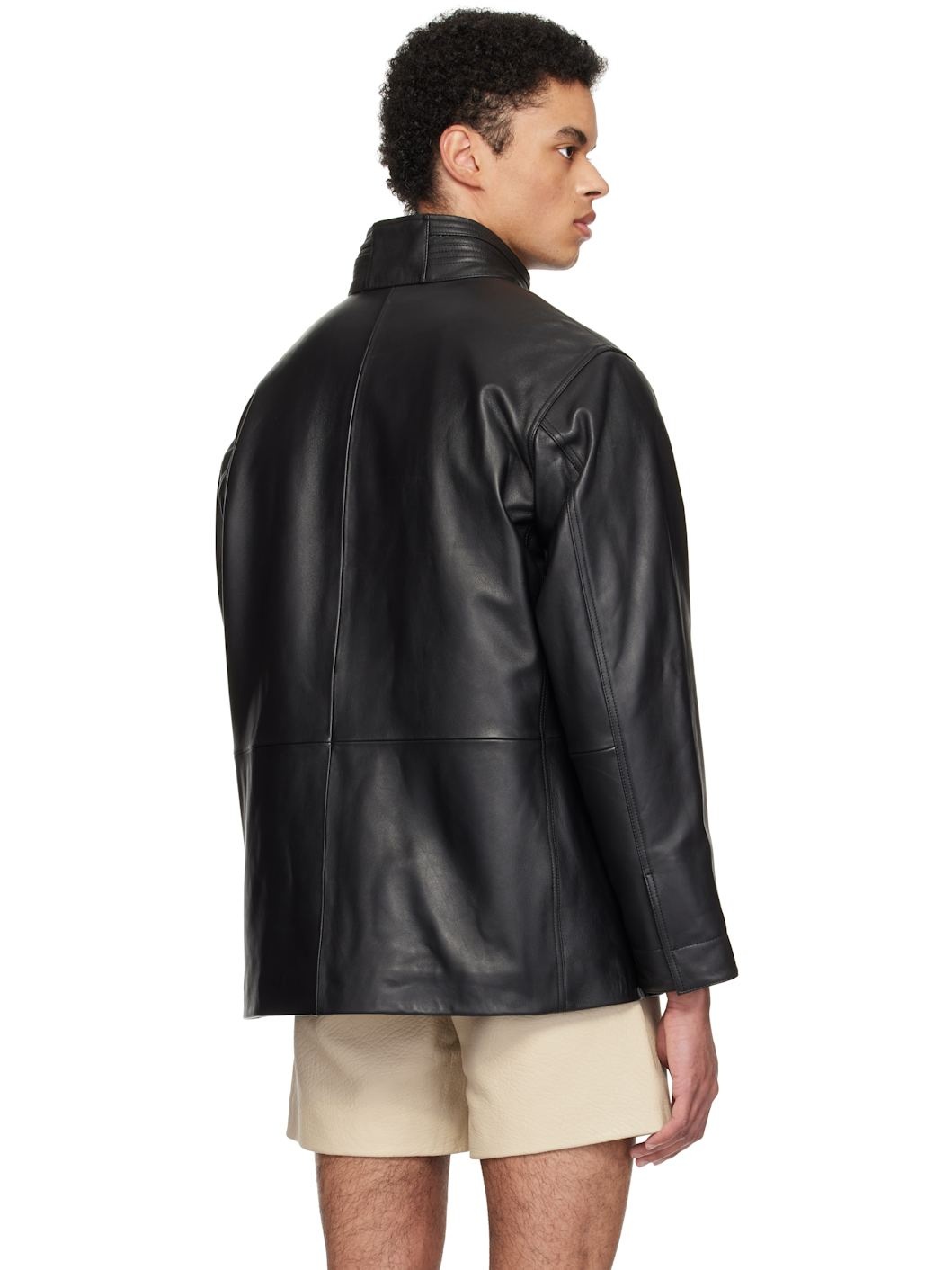 Black Fatigue Leather Jacket - 3