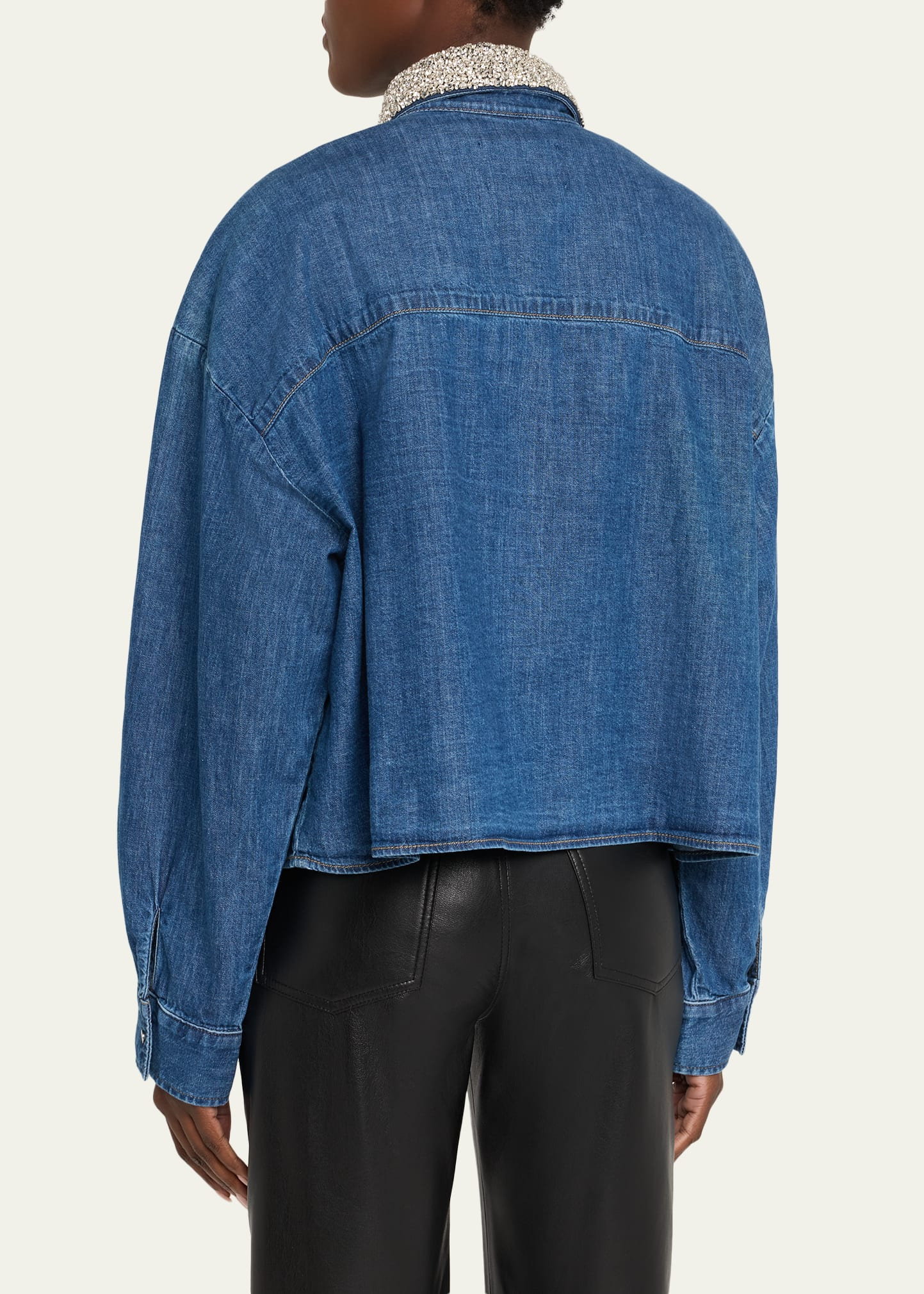 My Ex Denim Shirt with Crystal Collar - 3