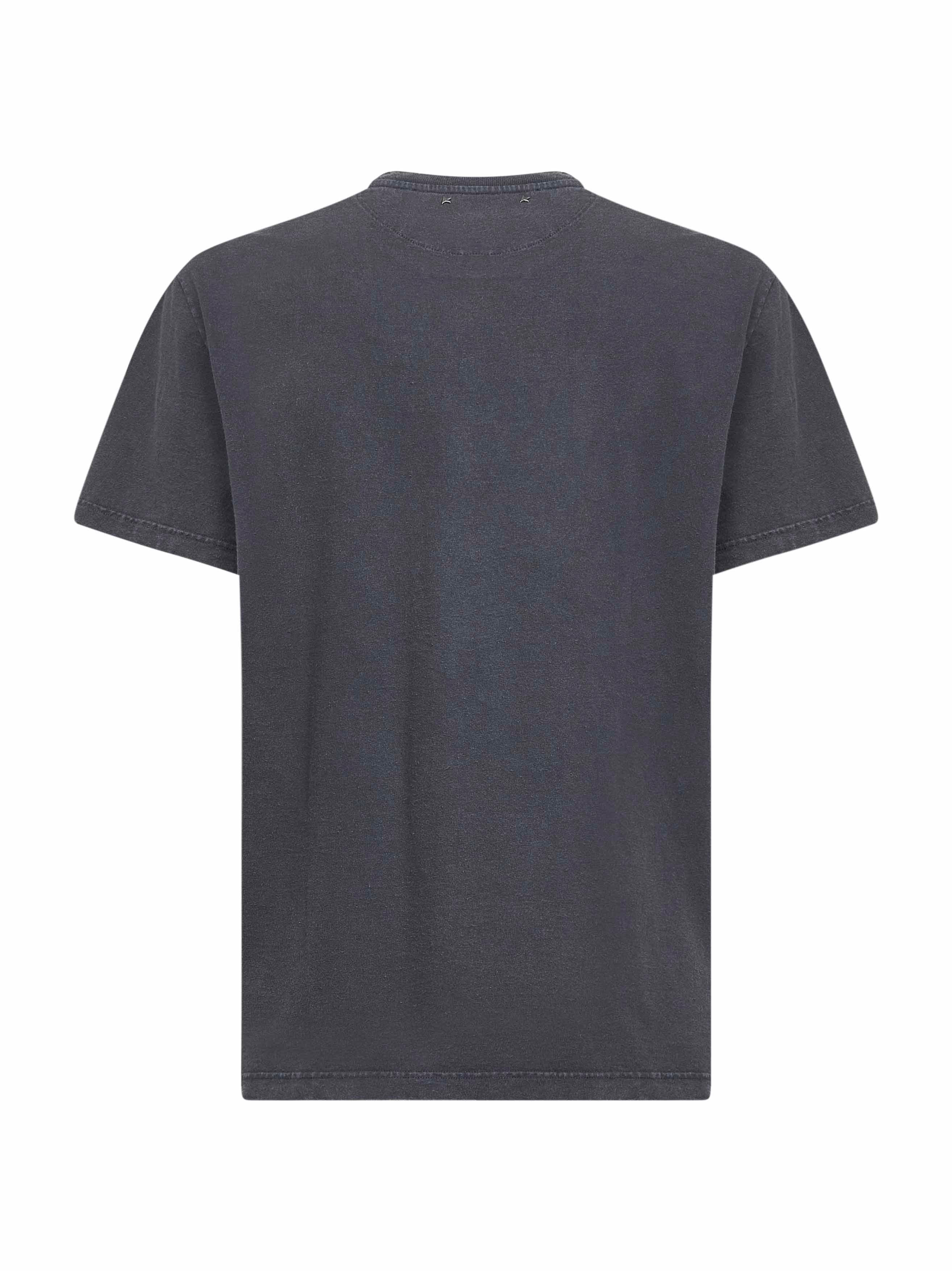 Grey cotton "Golden" crewneck T-shirt - 2