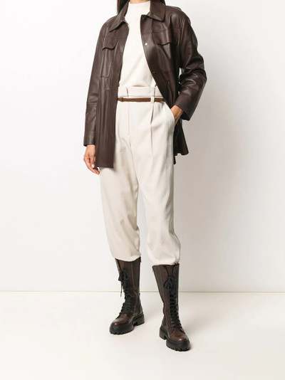 Brunello Cucinelli high-waisted tapered trousers outlook