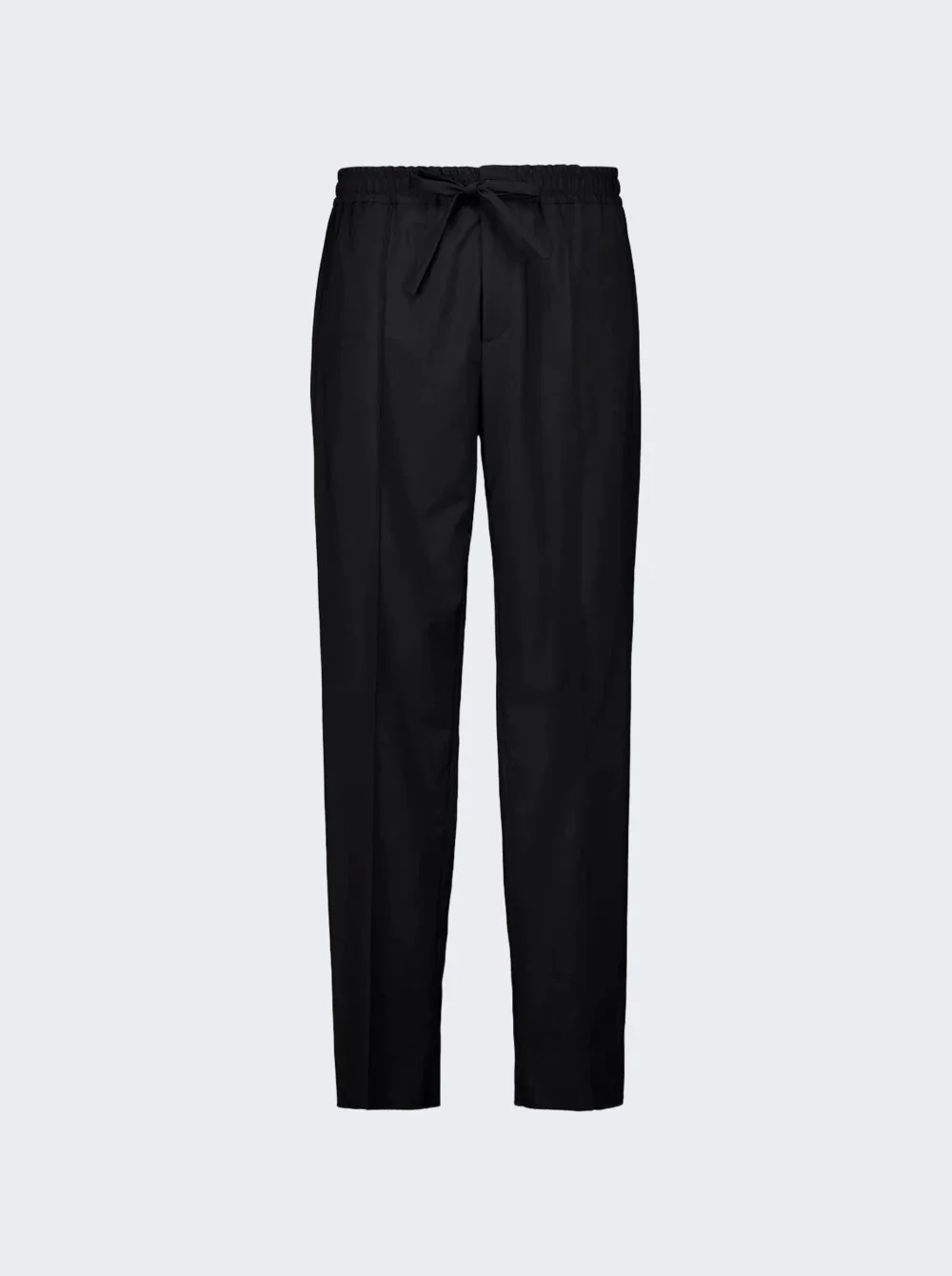 Wool Drawstring Trousers Black - 1