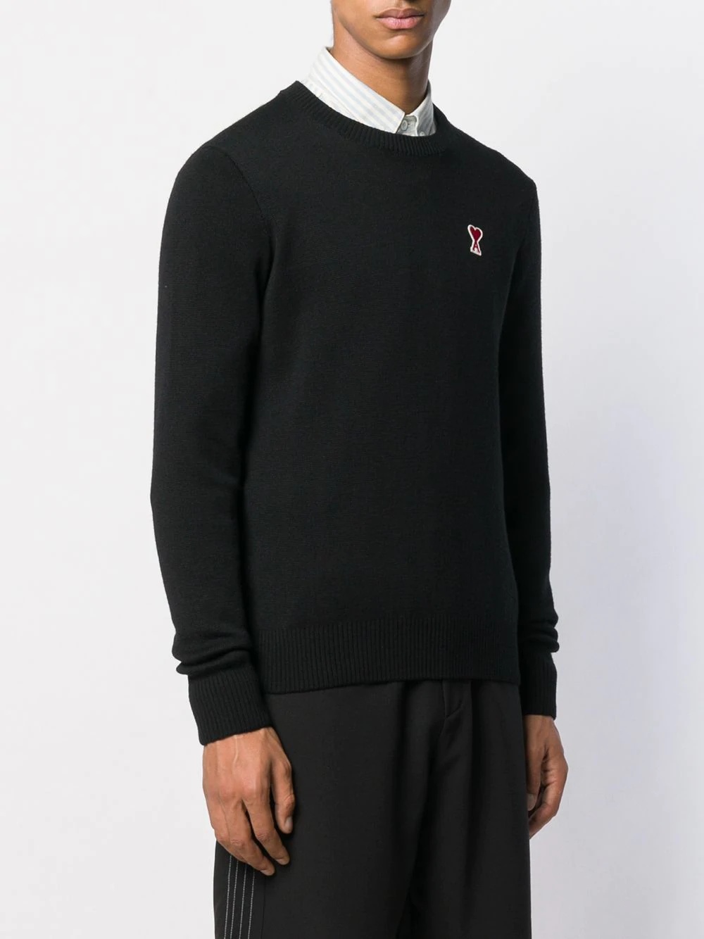 crew neck embroidered logo jumper - 3