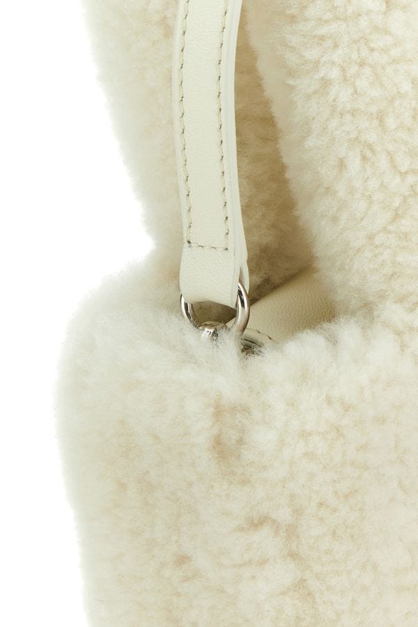 Ivory shearling Amini Giuly handbag - 4