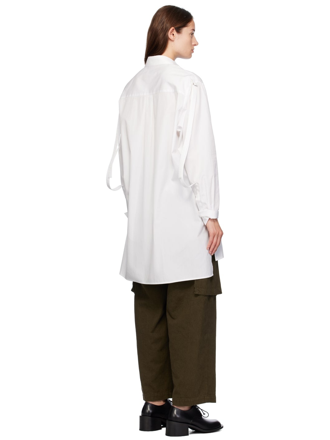 White Open Tab Shirt - 3