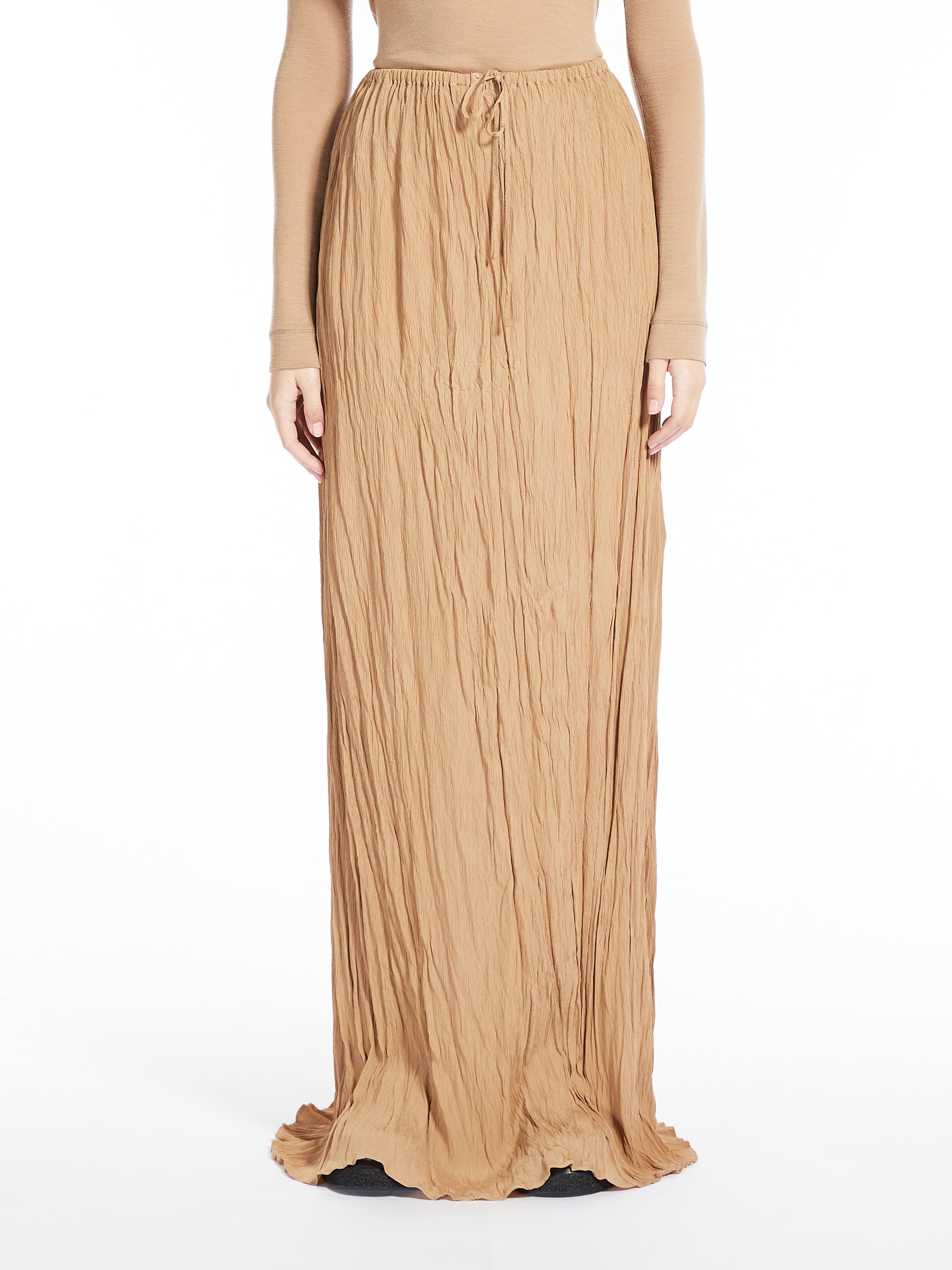 RICERCA Long crepon skirt - 3