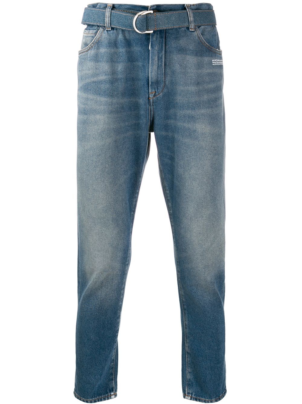 belted slim-fit jeans - 1