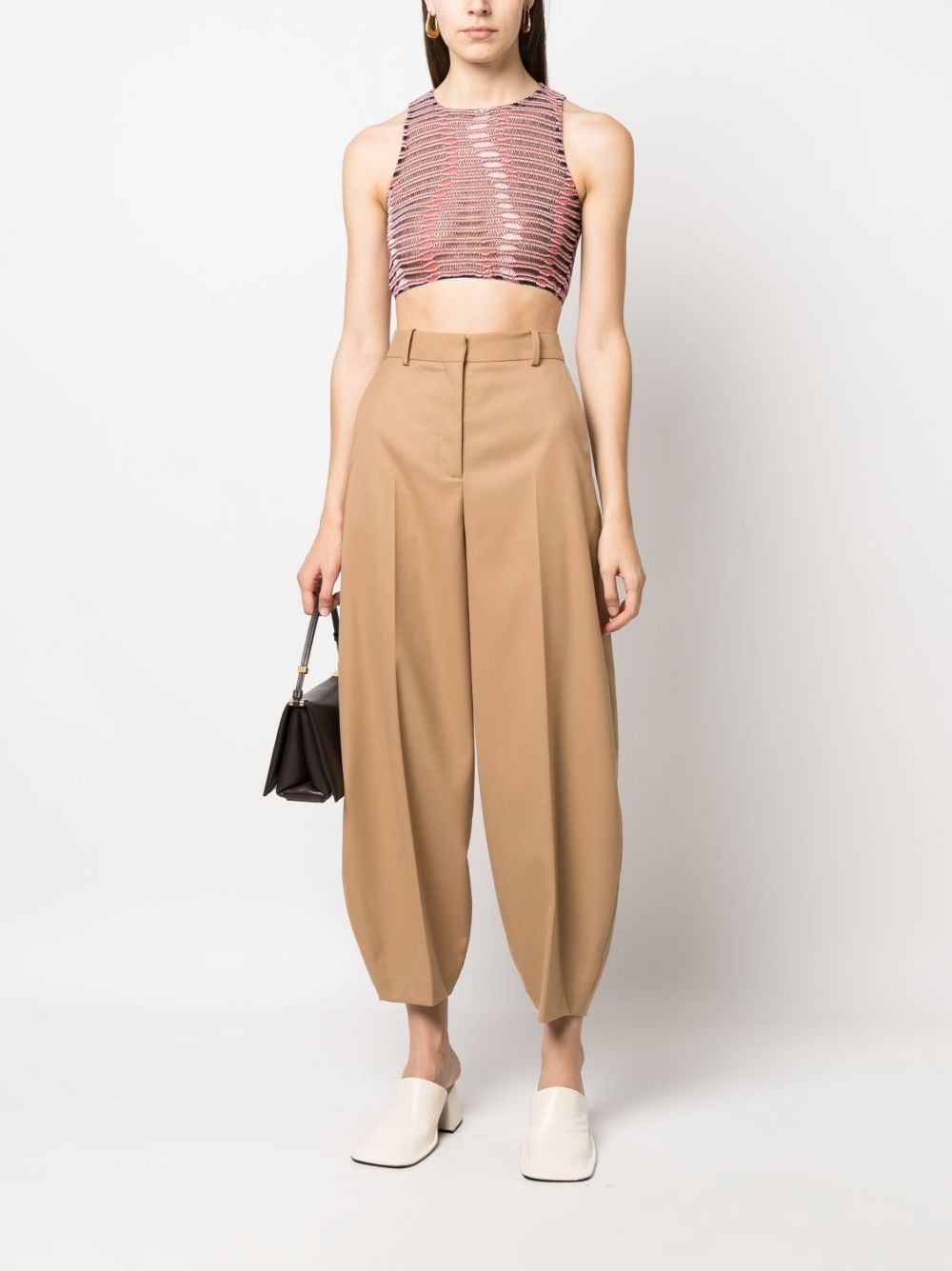 semi-sheer cropped top - 2