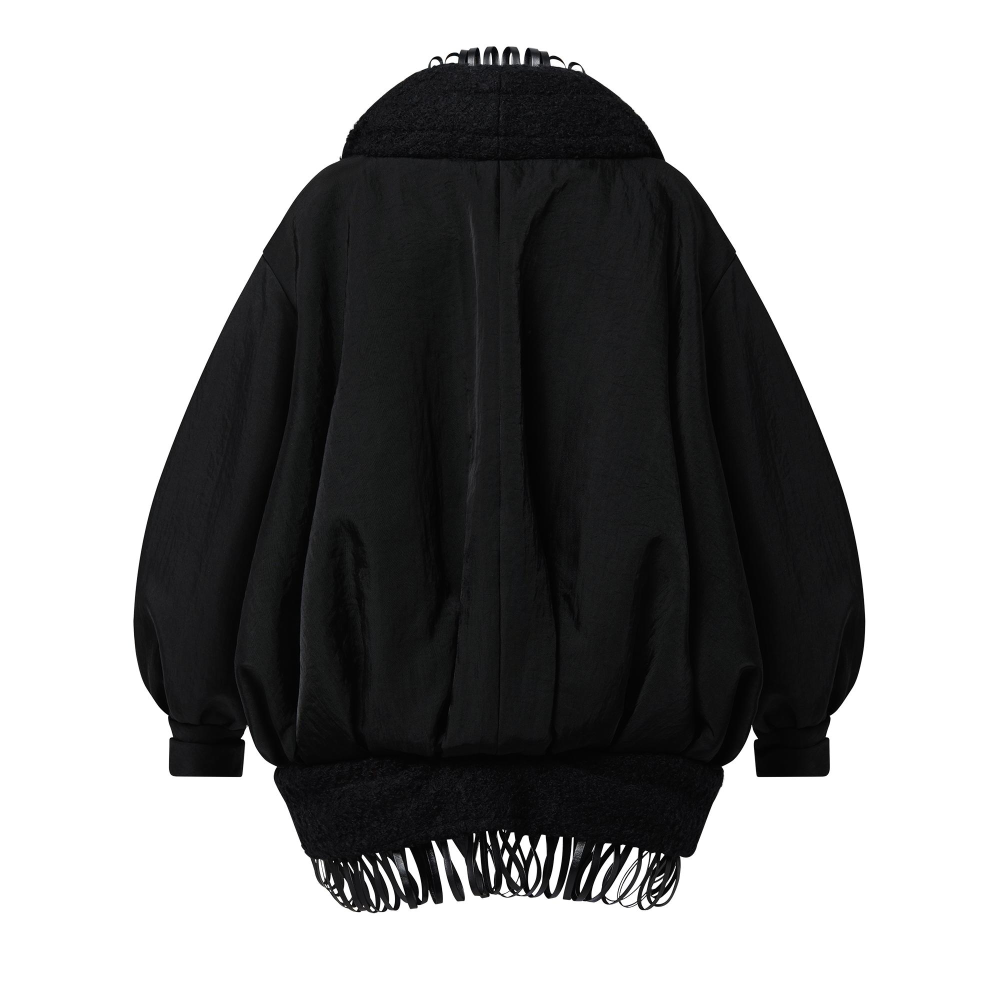 Leather Loop Cocoon Coat - 3