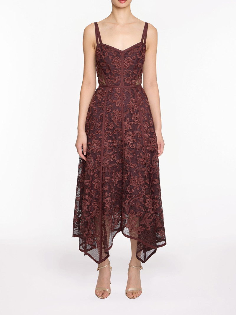 RIBBON STRAP CORDED LACE DRESS 1