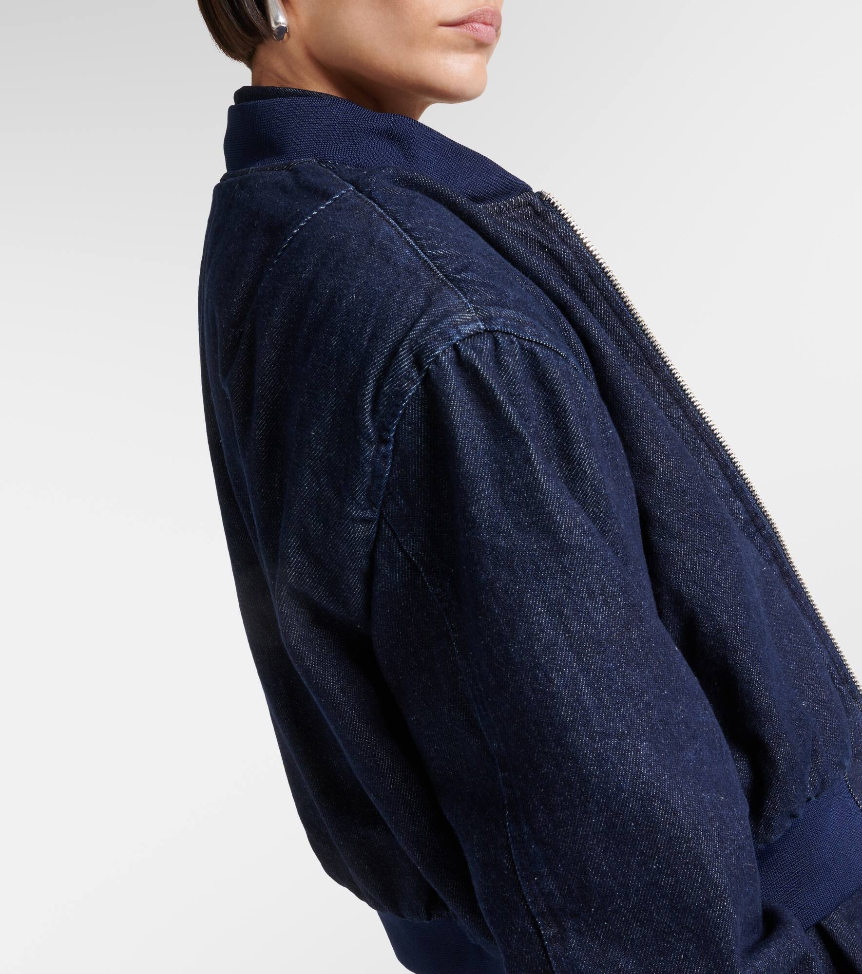 Micky cropped denim bomber jacket - 4