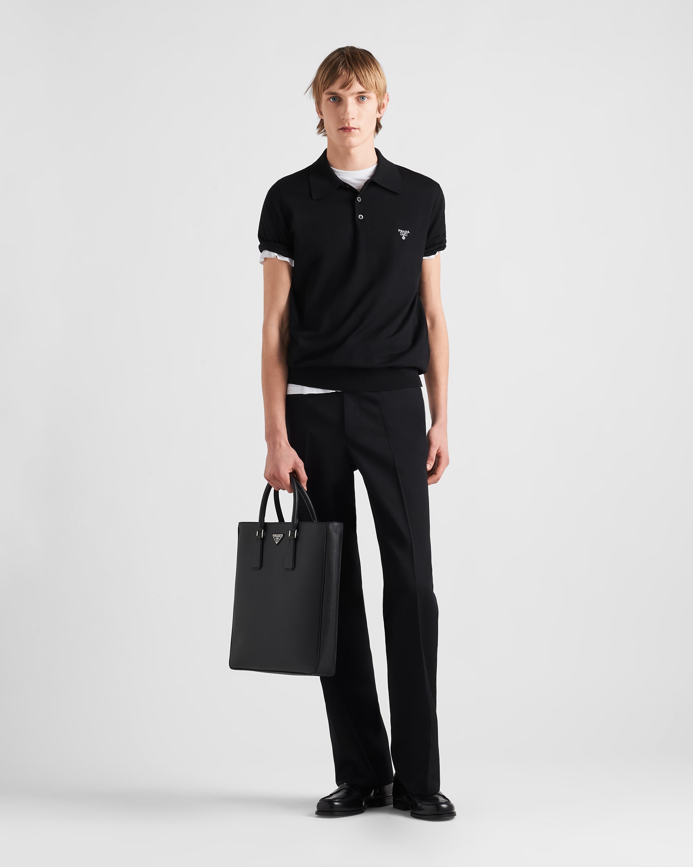 Prada Superfine Wool Polo Shirt 